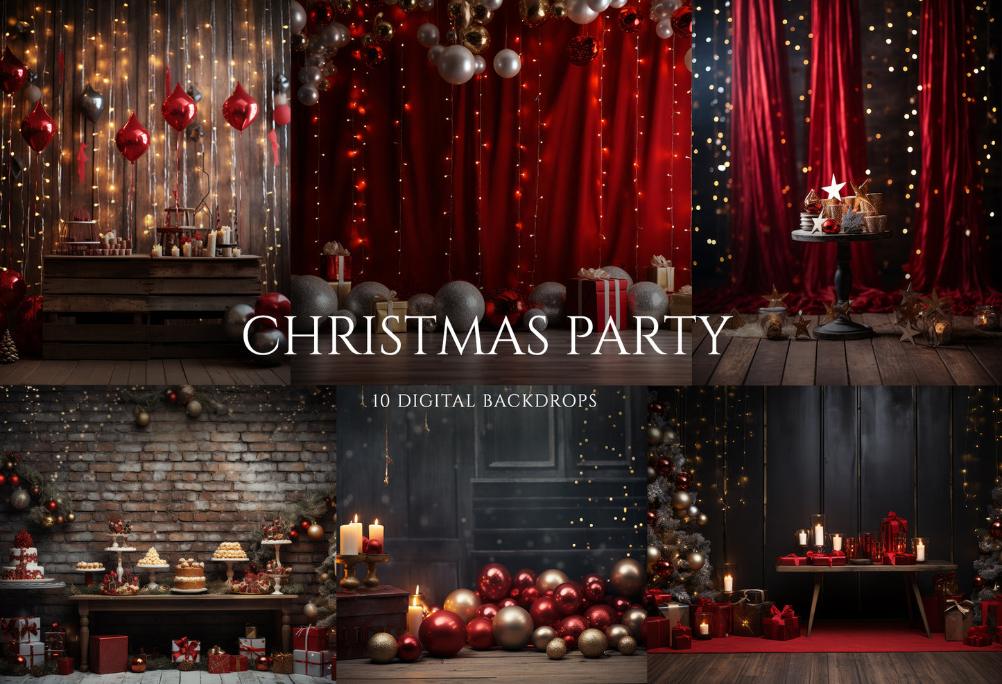 Christmas Party Digital Backdrops