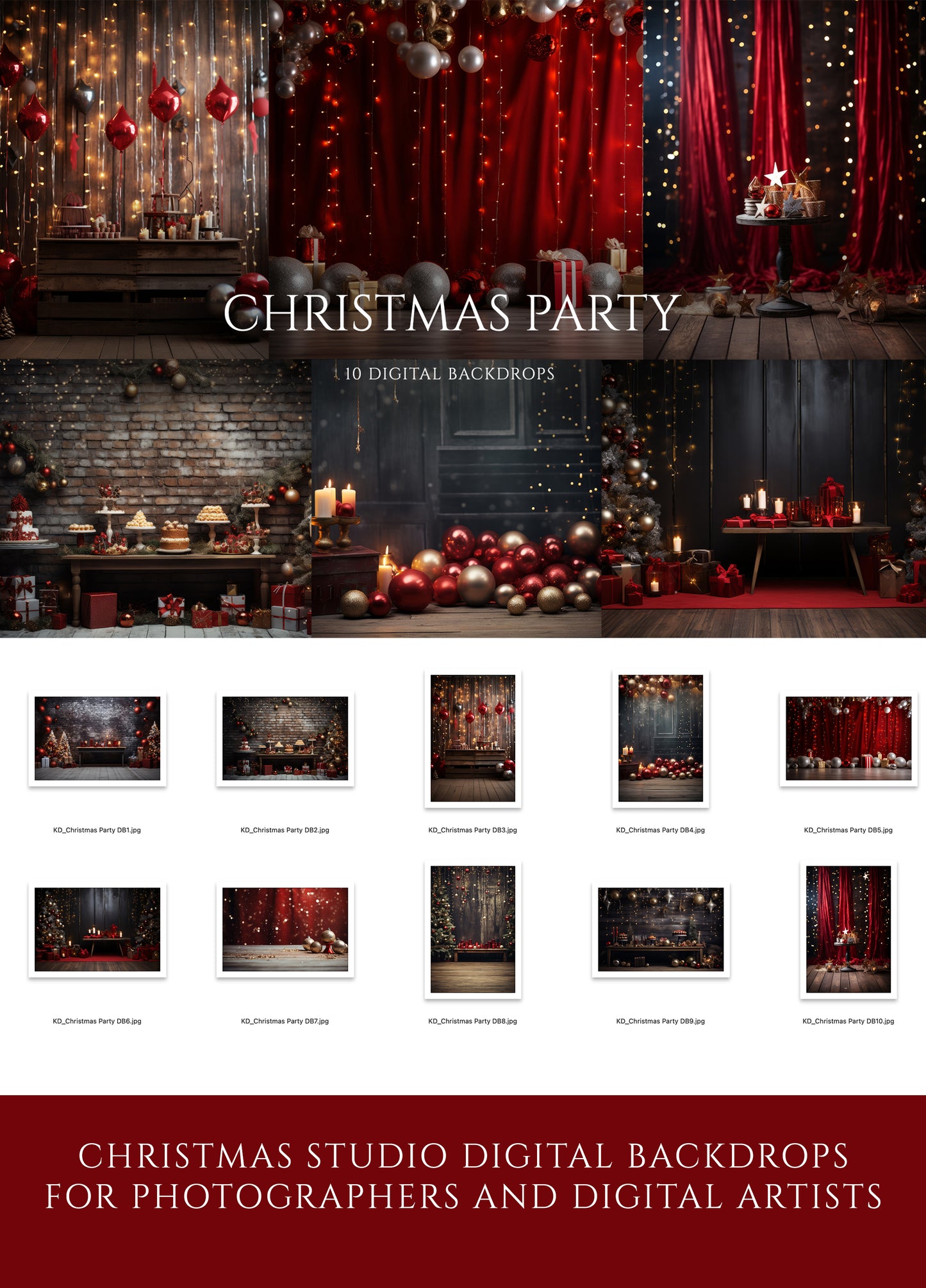 Christmas Party Digital Backdrops