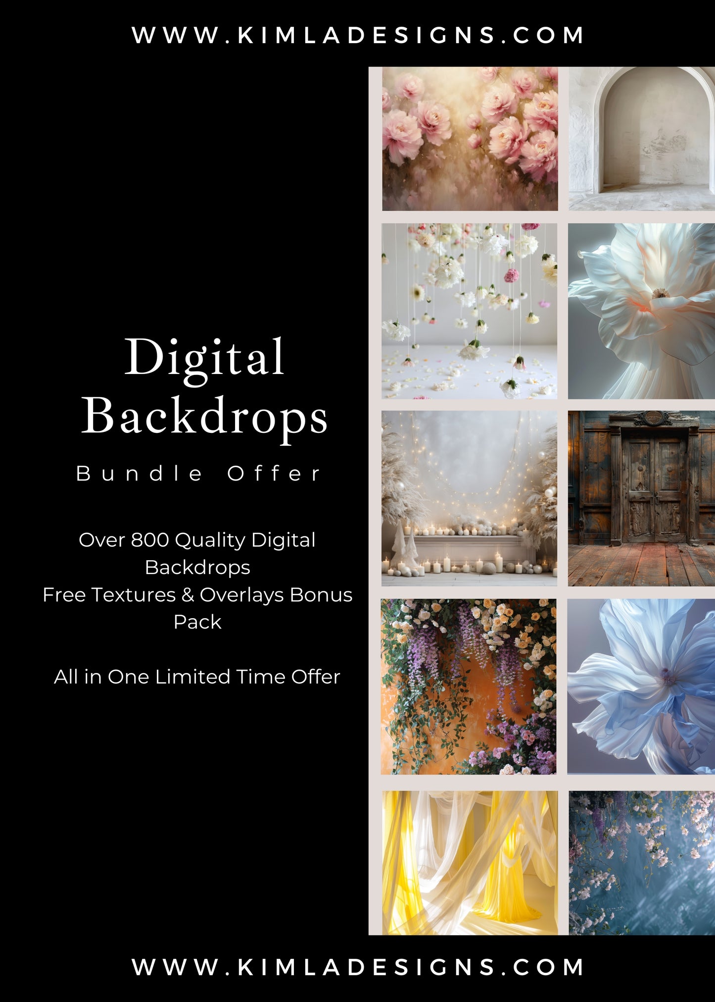 Ultimate Digital Backdrops Bundle + Free Textures & Overlays Bonus Pack