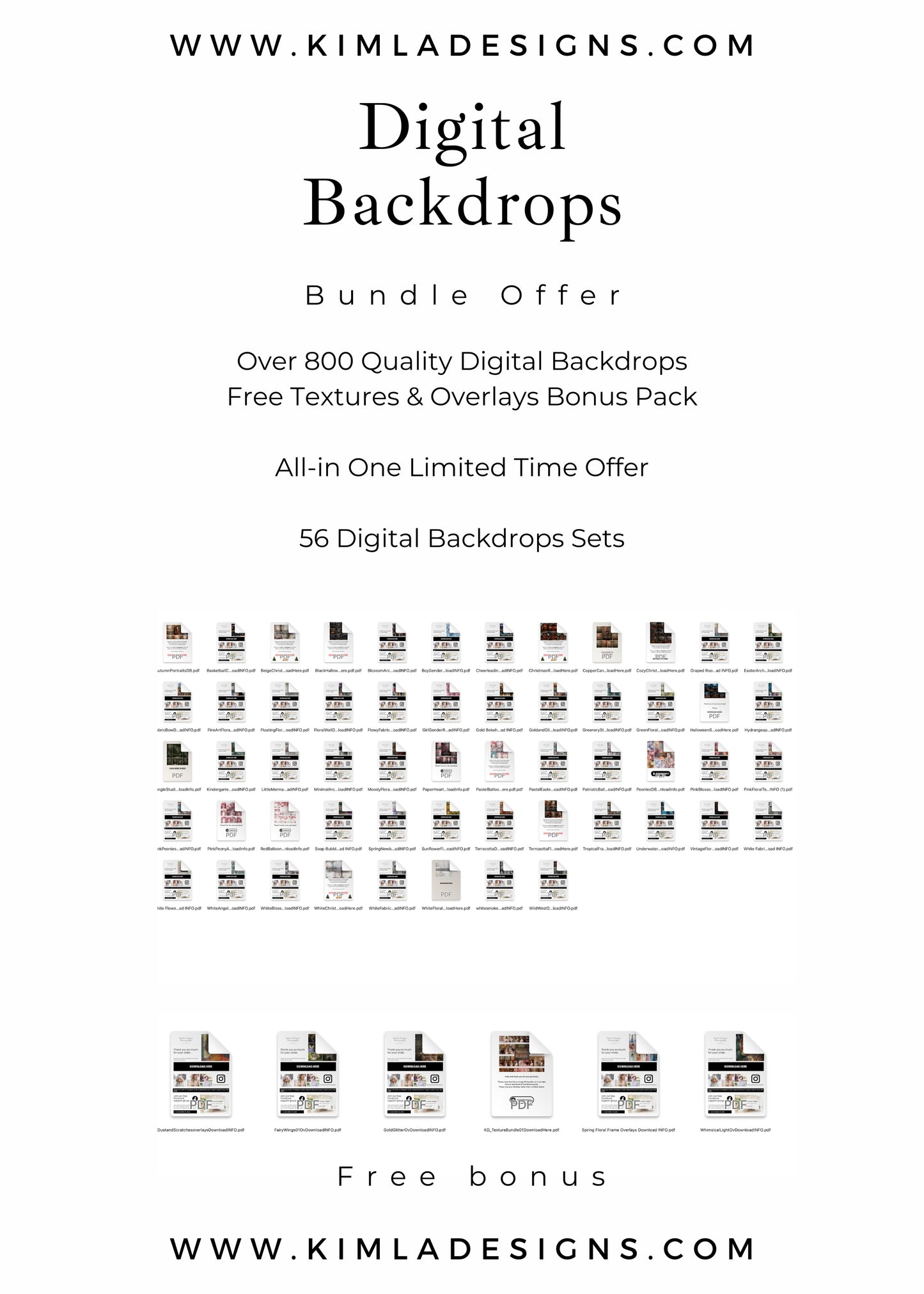 Ultimate Digital Backdrops Bundle + Free Textures & Overlays Bonus Pack