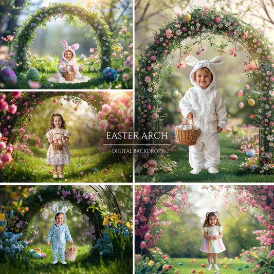 Easter Spring Floral Arch Digital Backdrops