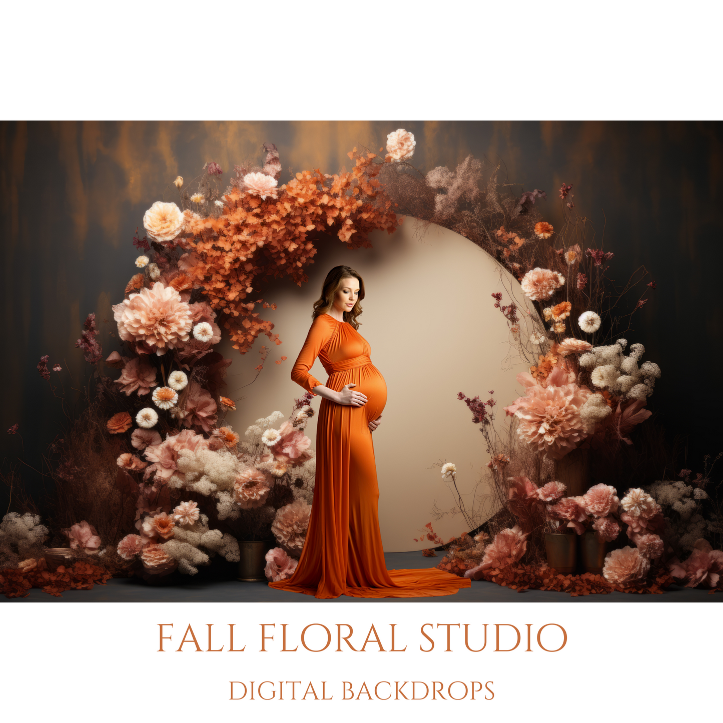 Fall Floral Photo Studio Digital Backdrops