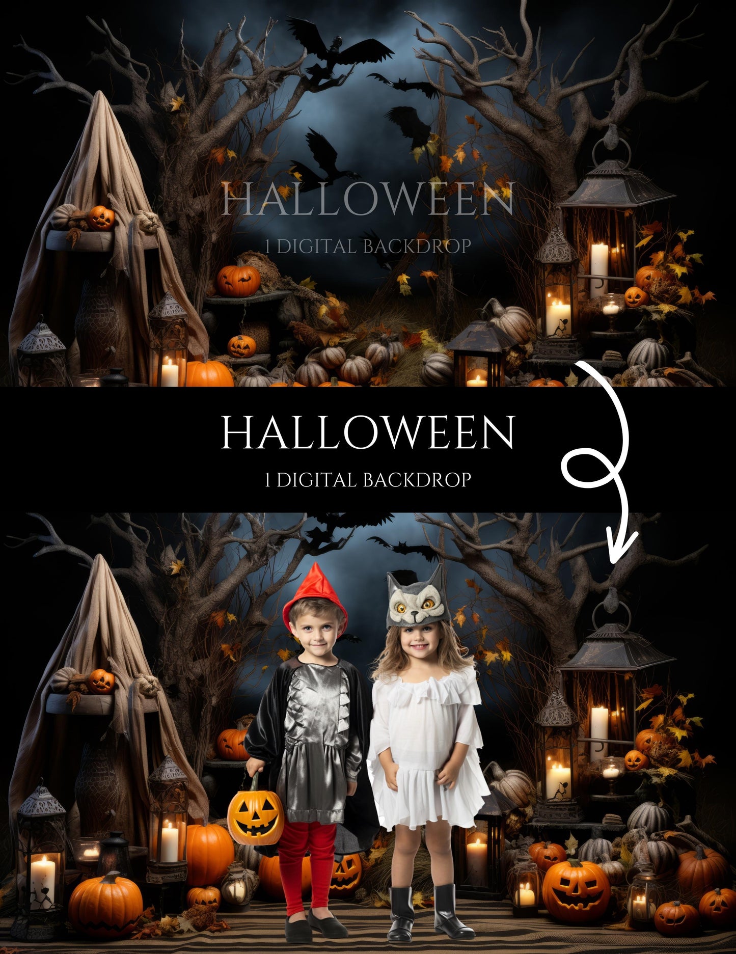 Halloween Digital Backdrop