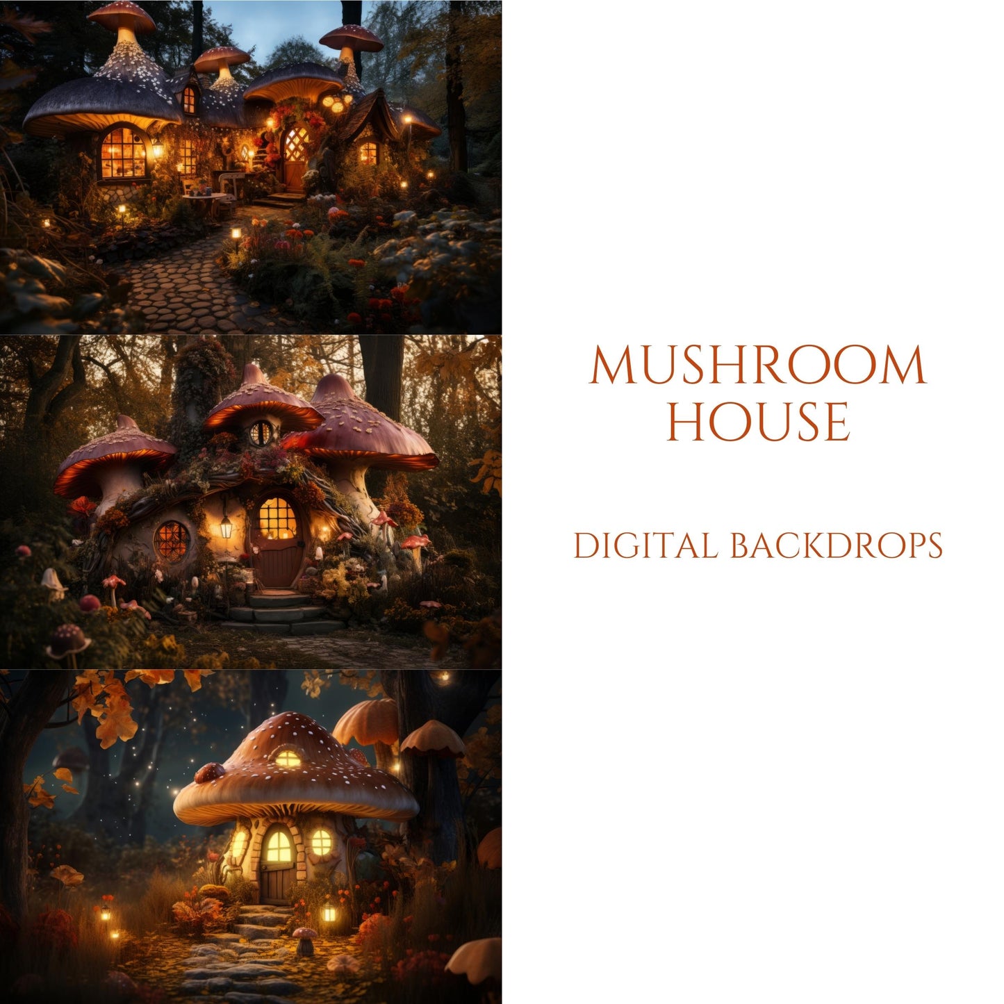 Mushroom House Digital Backdrops