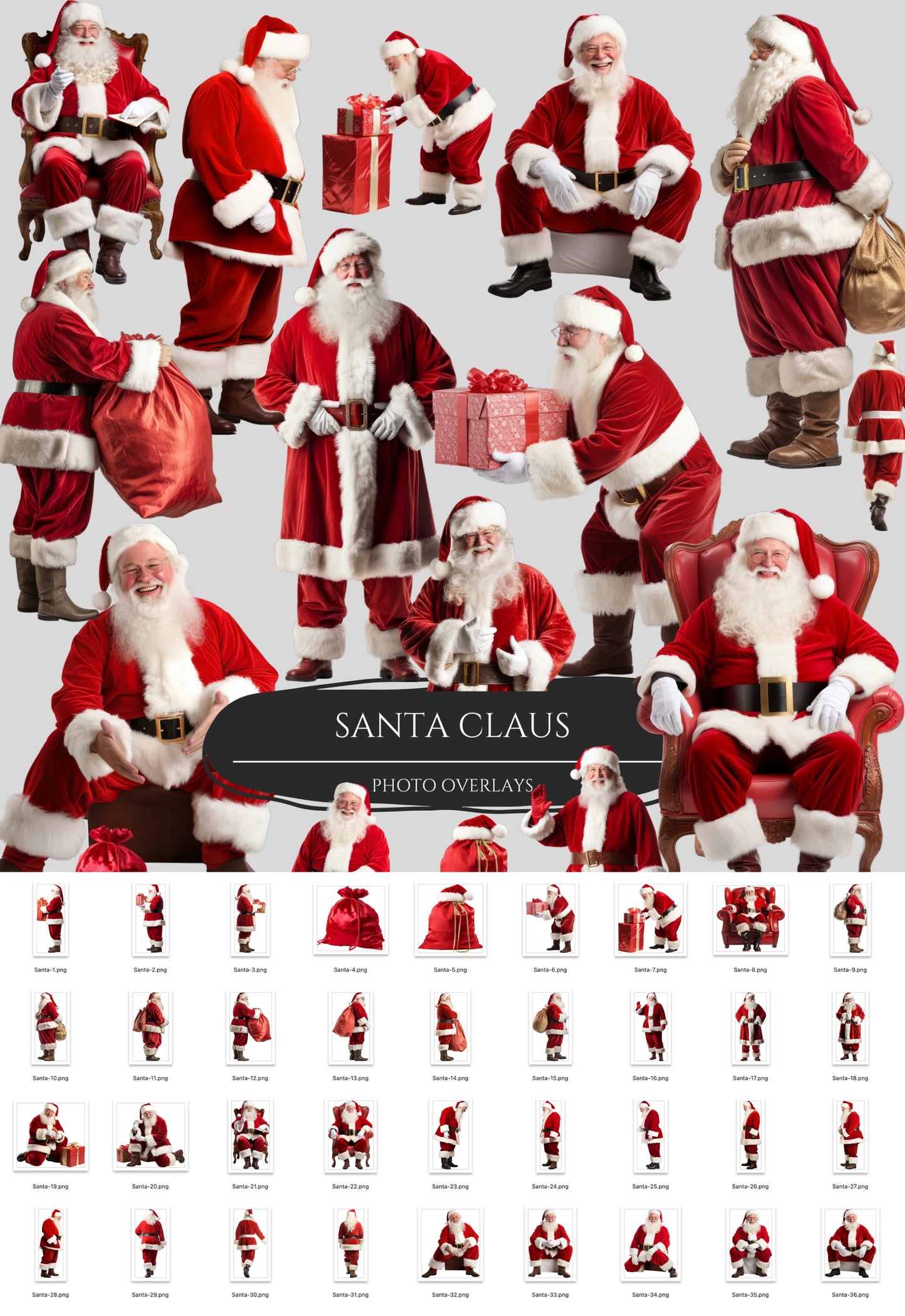 Santa Claus PNG Photo Overlays