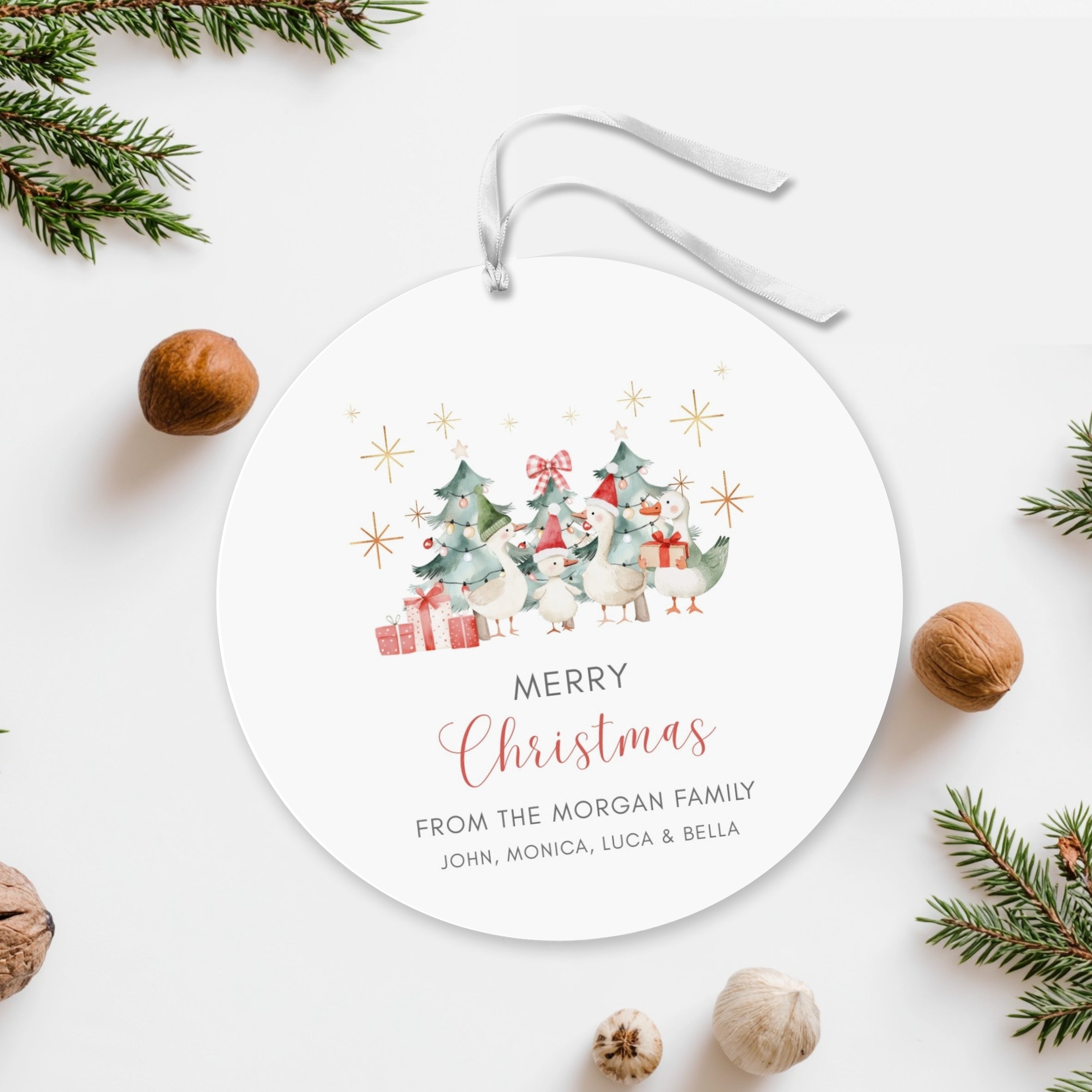 Christmas Favor Round Tag Template