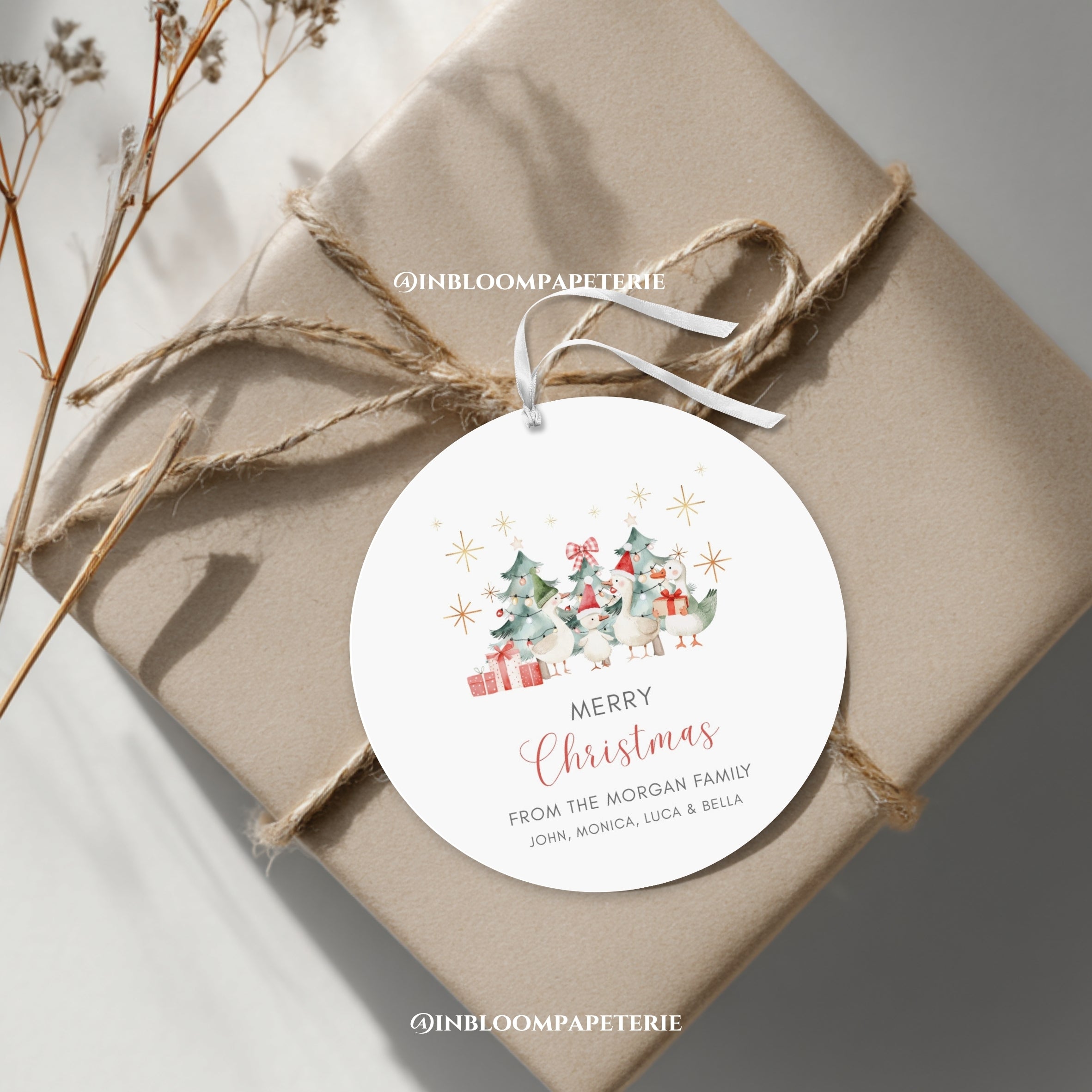 Christmas Favor Round Tag Template
