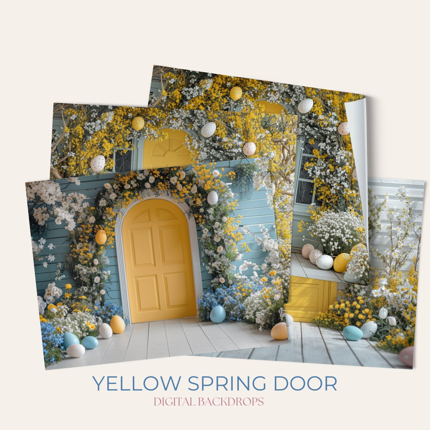 Yellow Spring Door Digital Backdrops