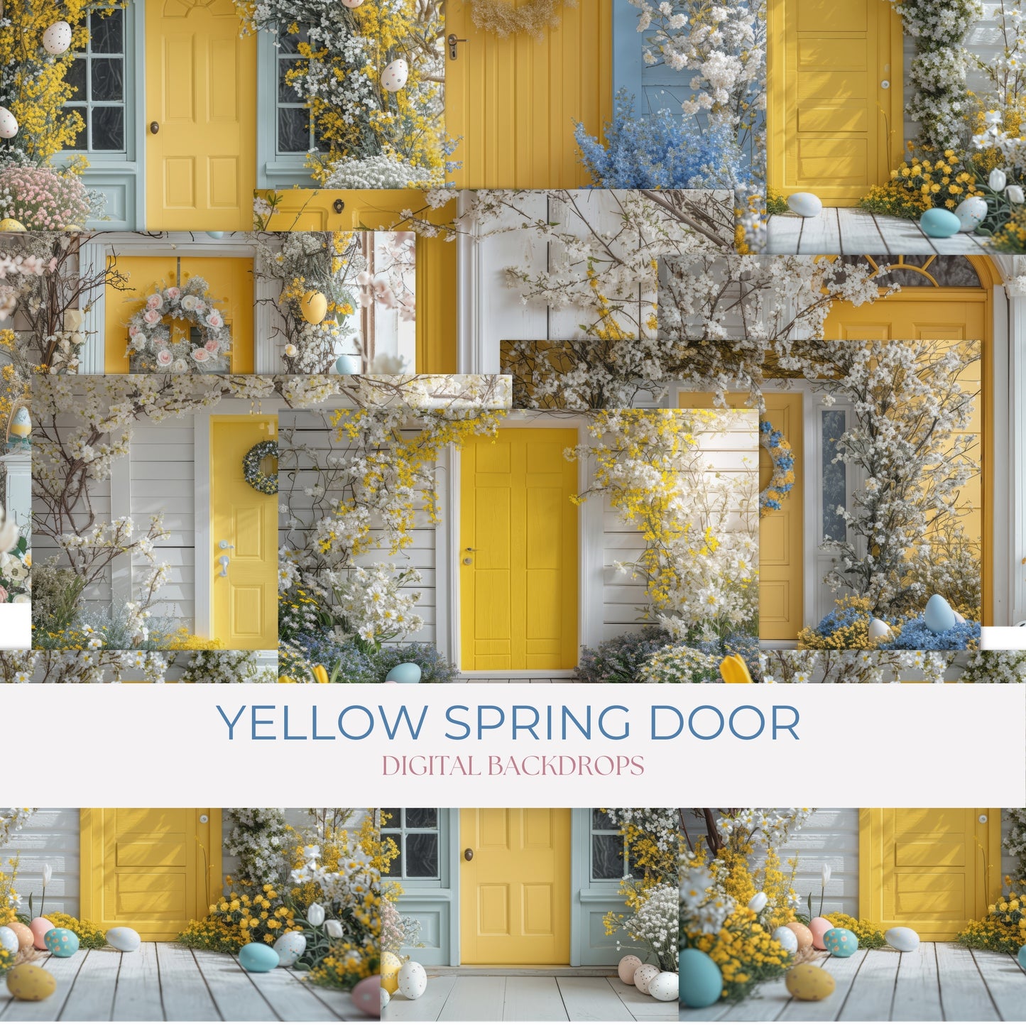 Yellow Spring Door Digital Backdrops