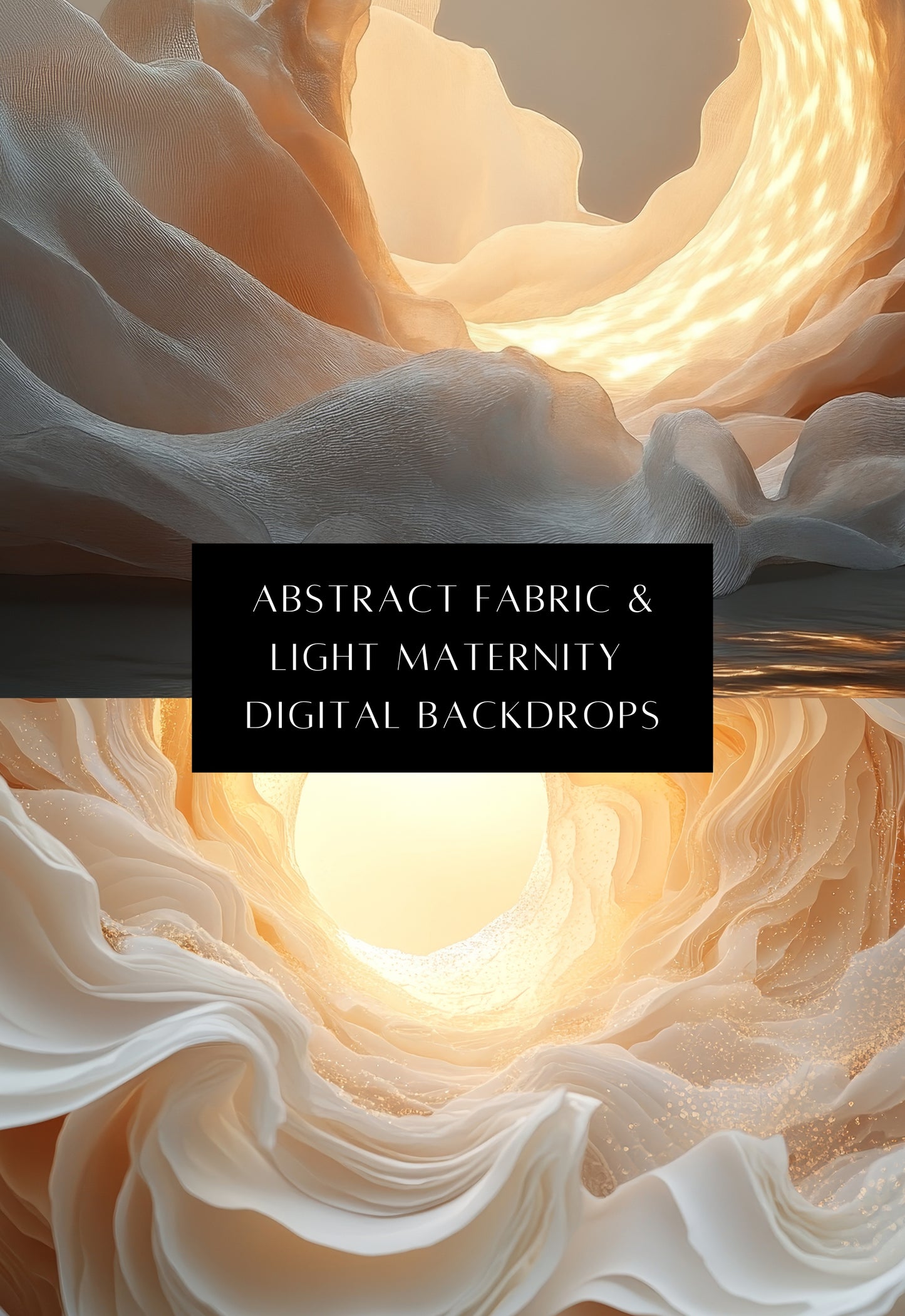 Abstract Fabric and Light Maternity Digital Backdrops