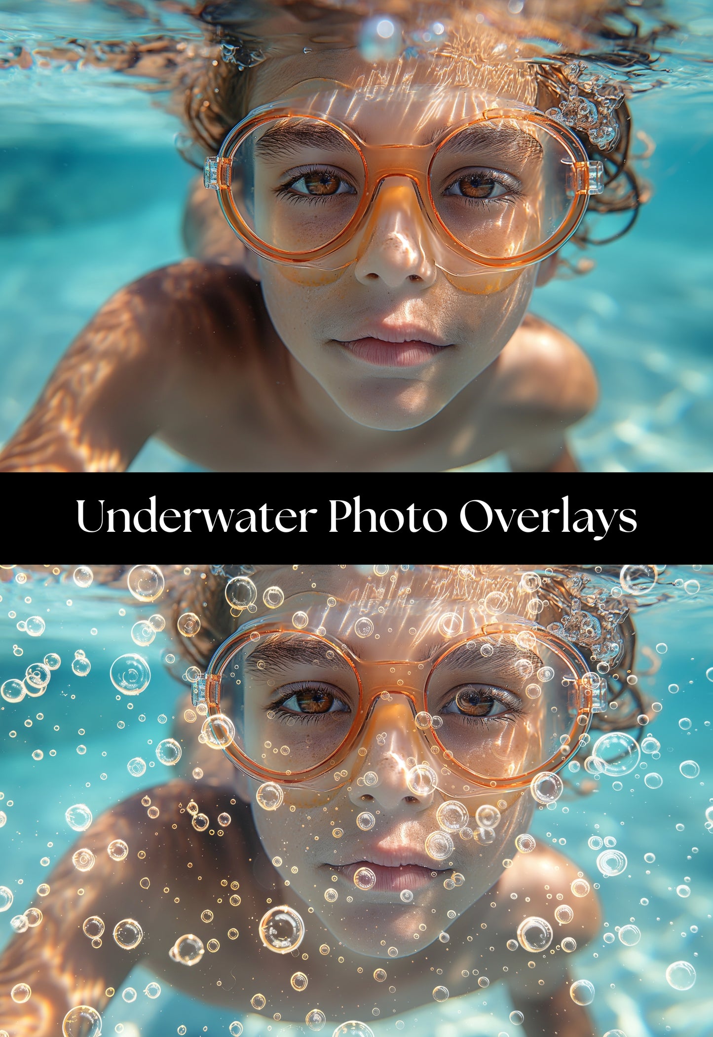 Underwater Bubbles and Water Splash Photoshop Overlays