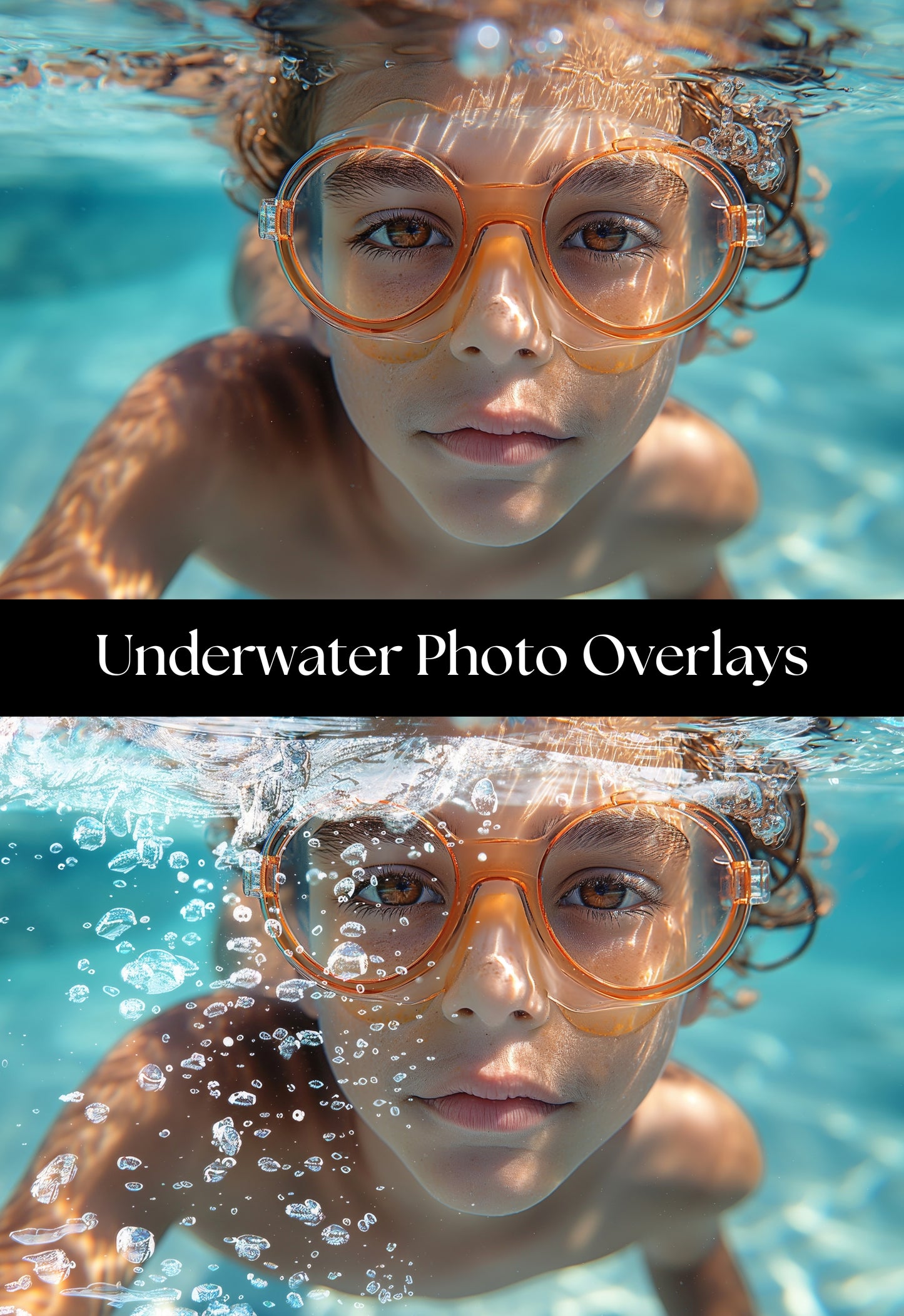 Underwater Bubbles and Water Splash Photoshop Overlays