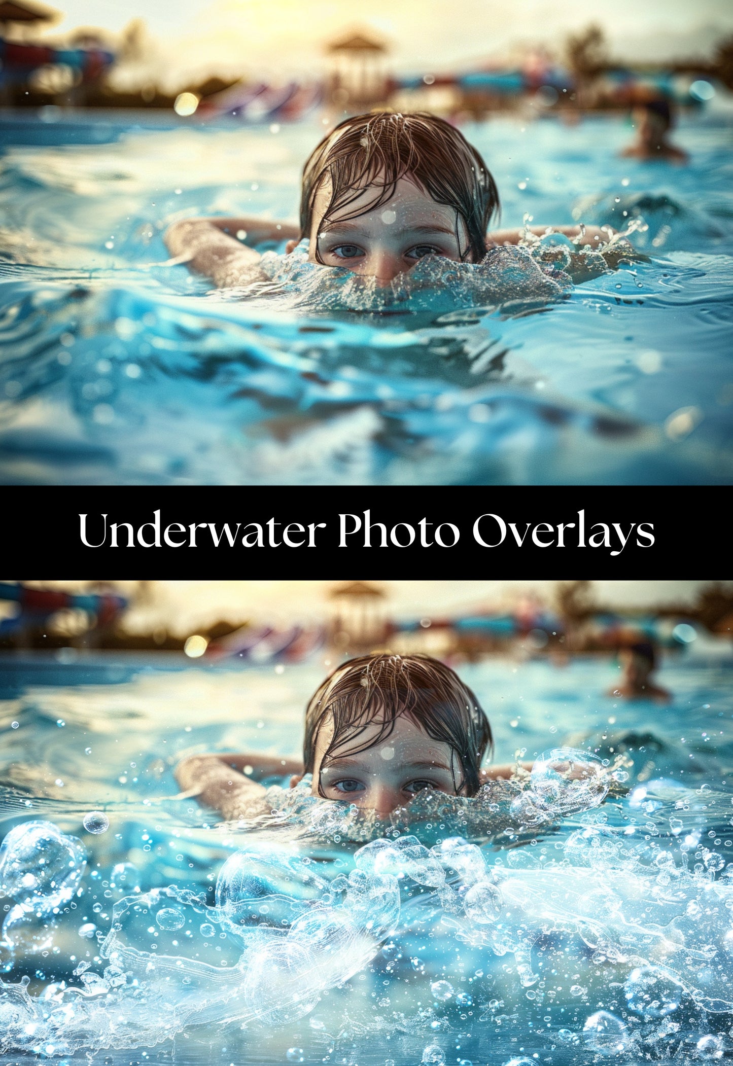 Underwater Bubbles and Water Splash Photoshop Overlays