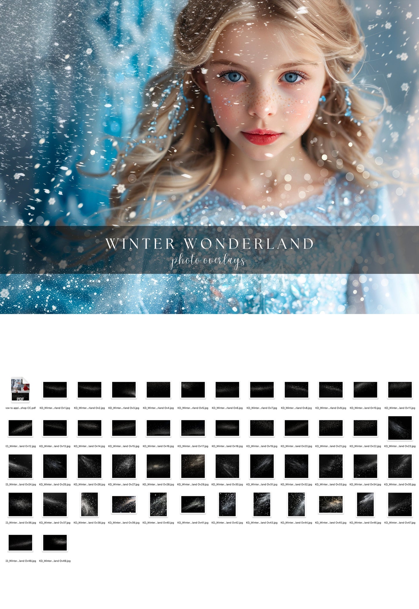 White Winter Wonderland Snow Bokeh Glitter Photoshop Overlay Effect