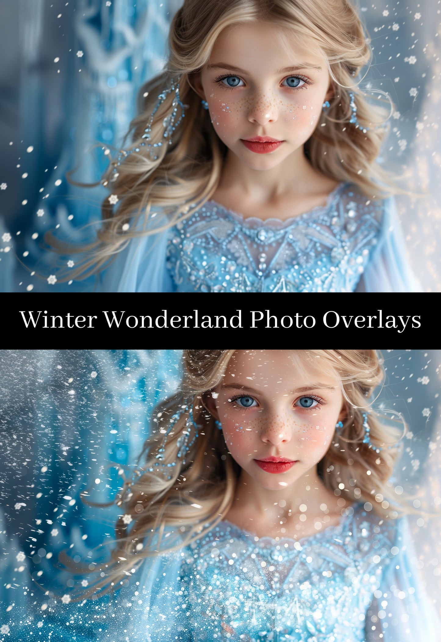 White Winter Wonderland Snow Bokeh Glitter Photoshop Overlay Effect