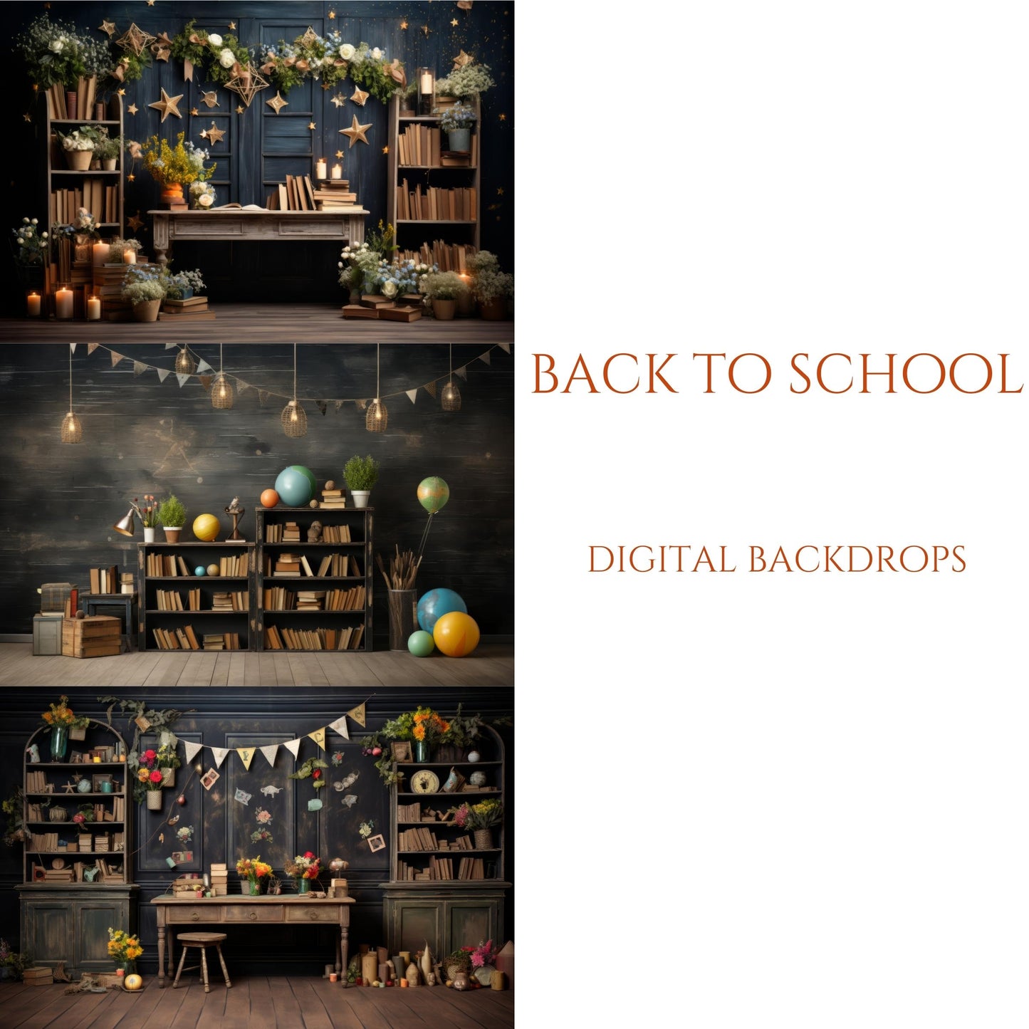 Back to School Digital Backdrops