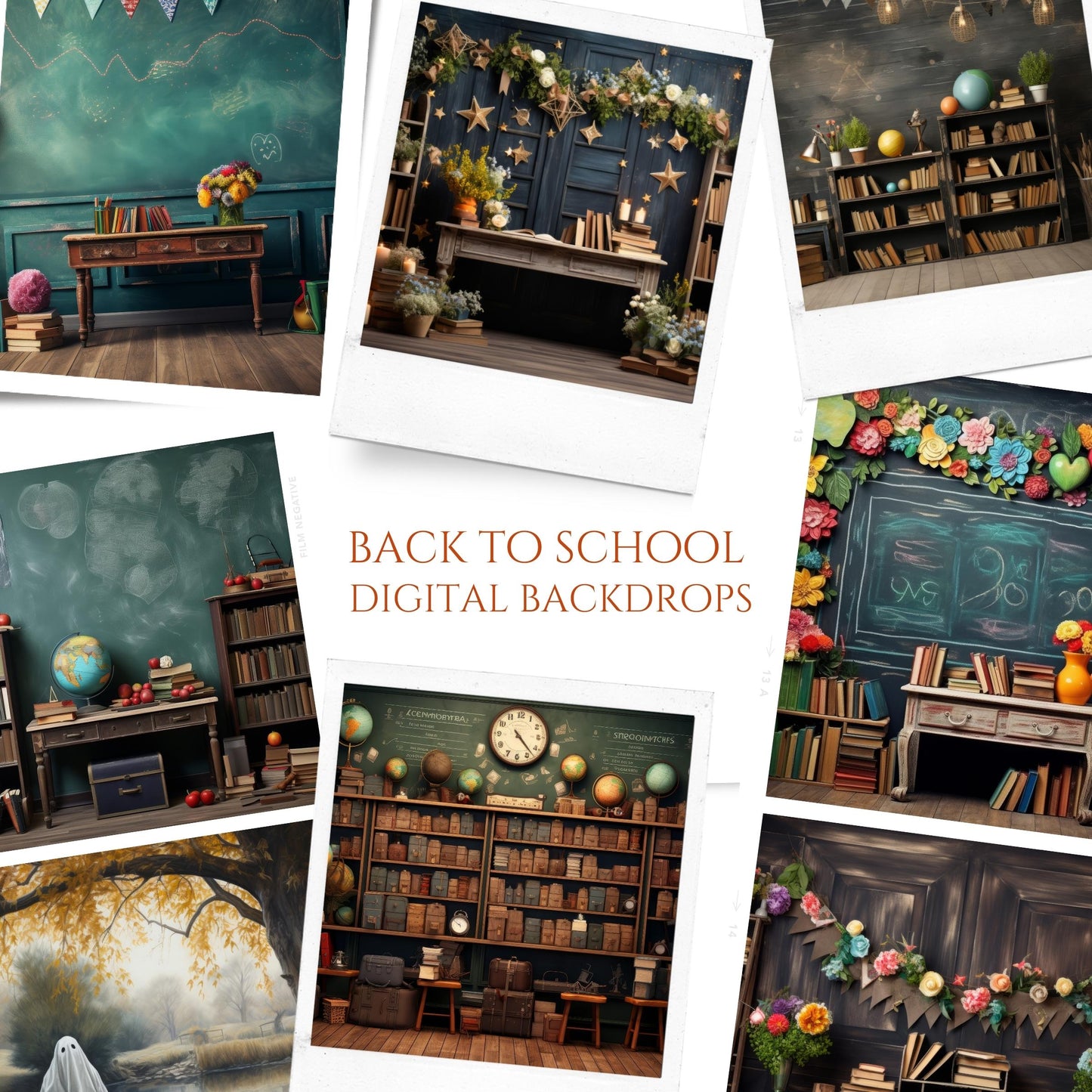 Back to School Digital Backdrops