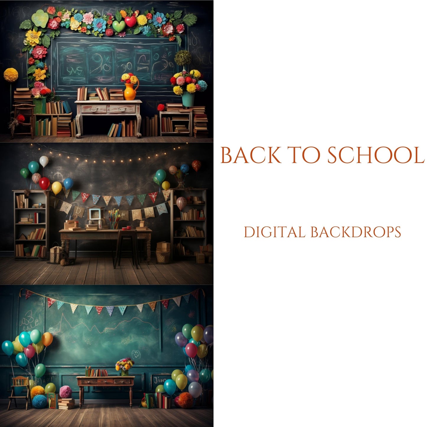 Back to School Digital Backdrops