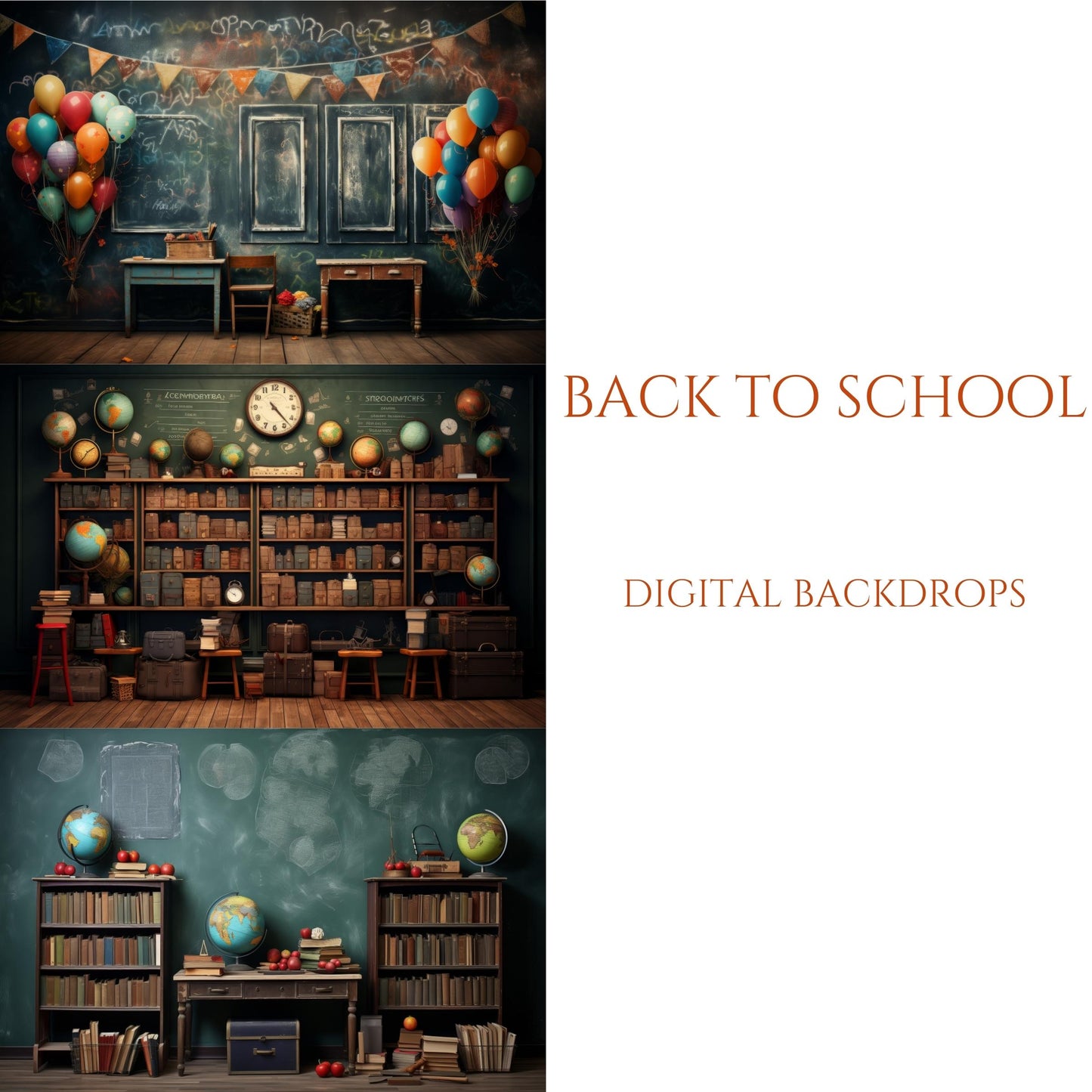 Back to School Digital Backdrops