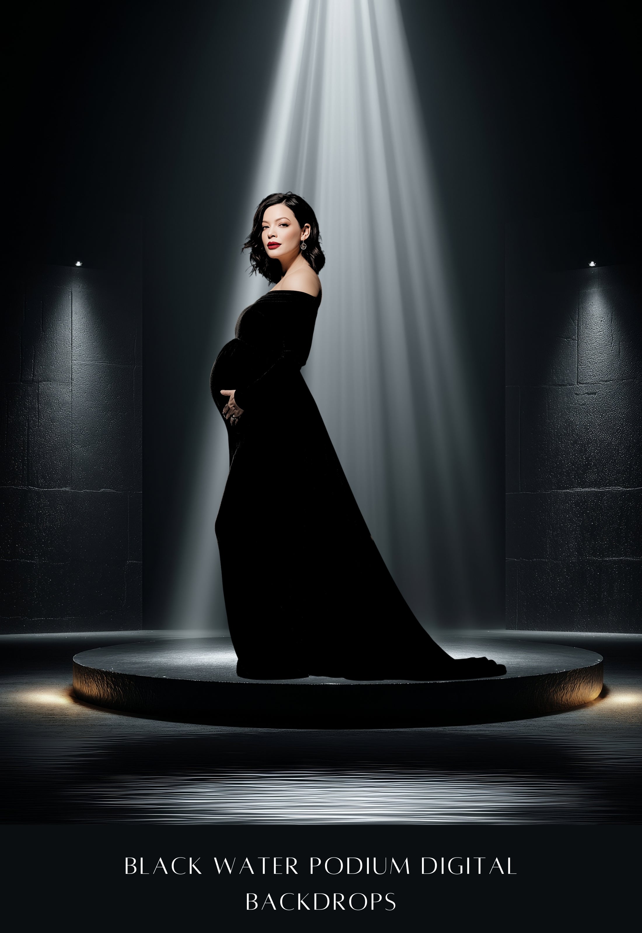 Black Water Podium Digital Backdrops