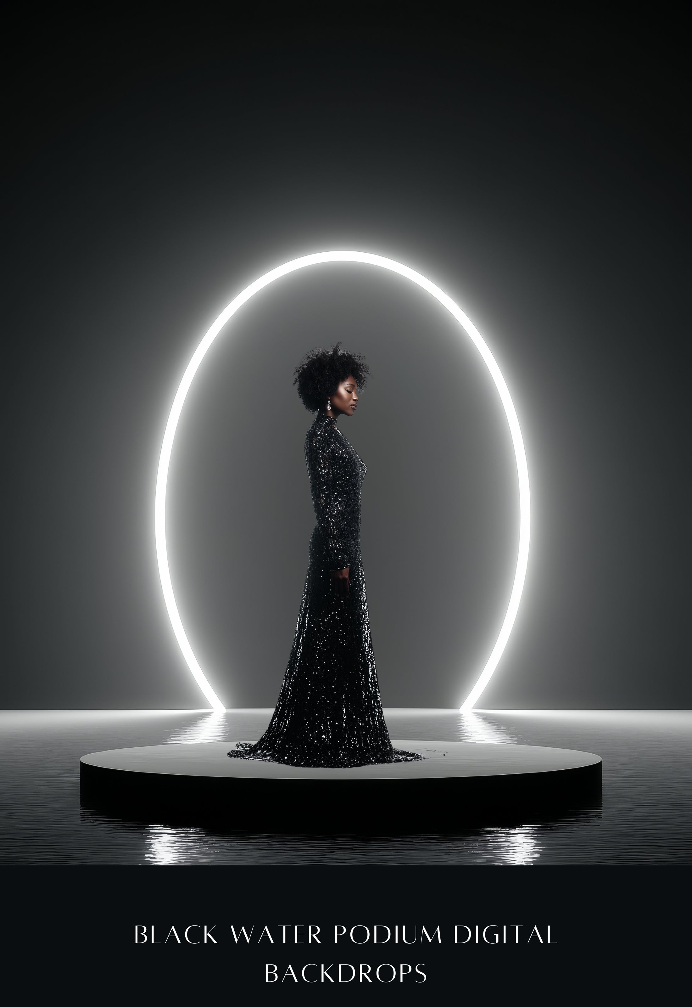 Black Water Podium Digital Backdrops