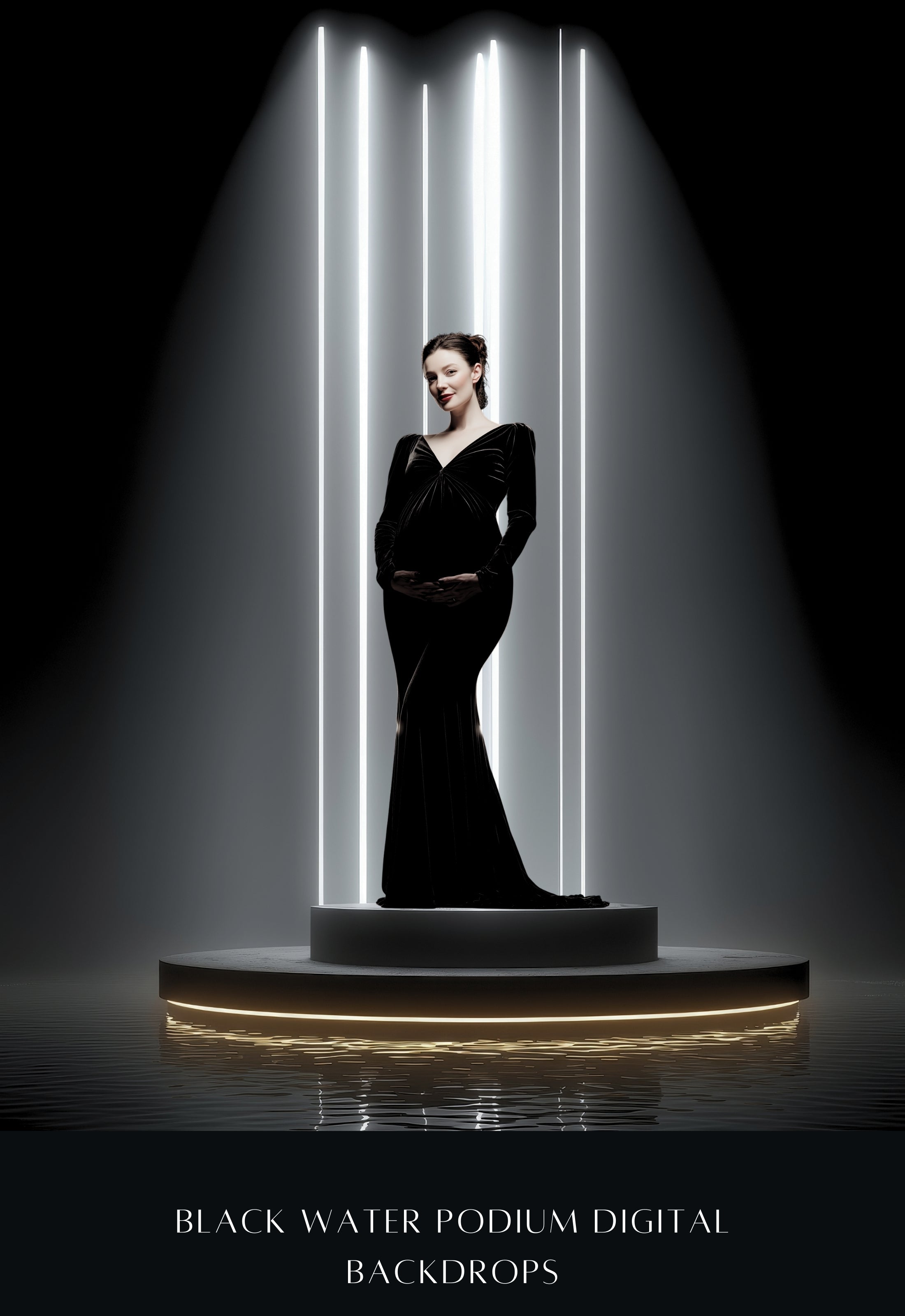 Black Water Podium Digital Backdrops