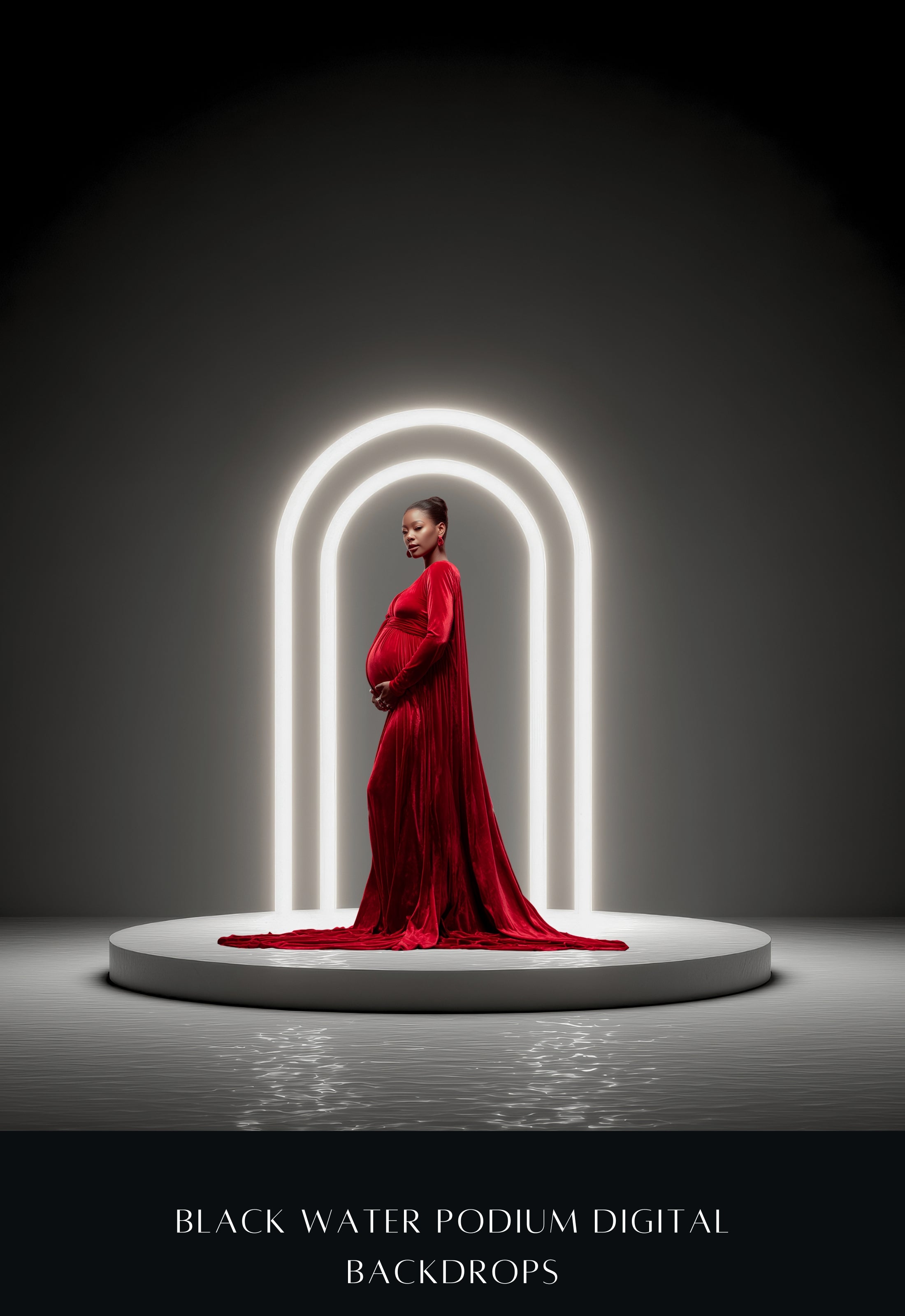 Black Water Podium Digital Backdrops
