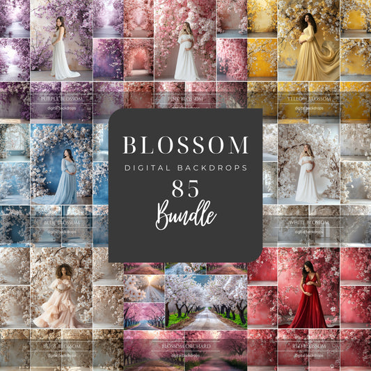 80 Blossom Bundle Floral Digital Backdrops for Composite Photography