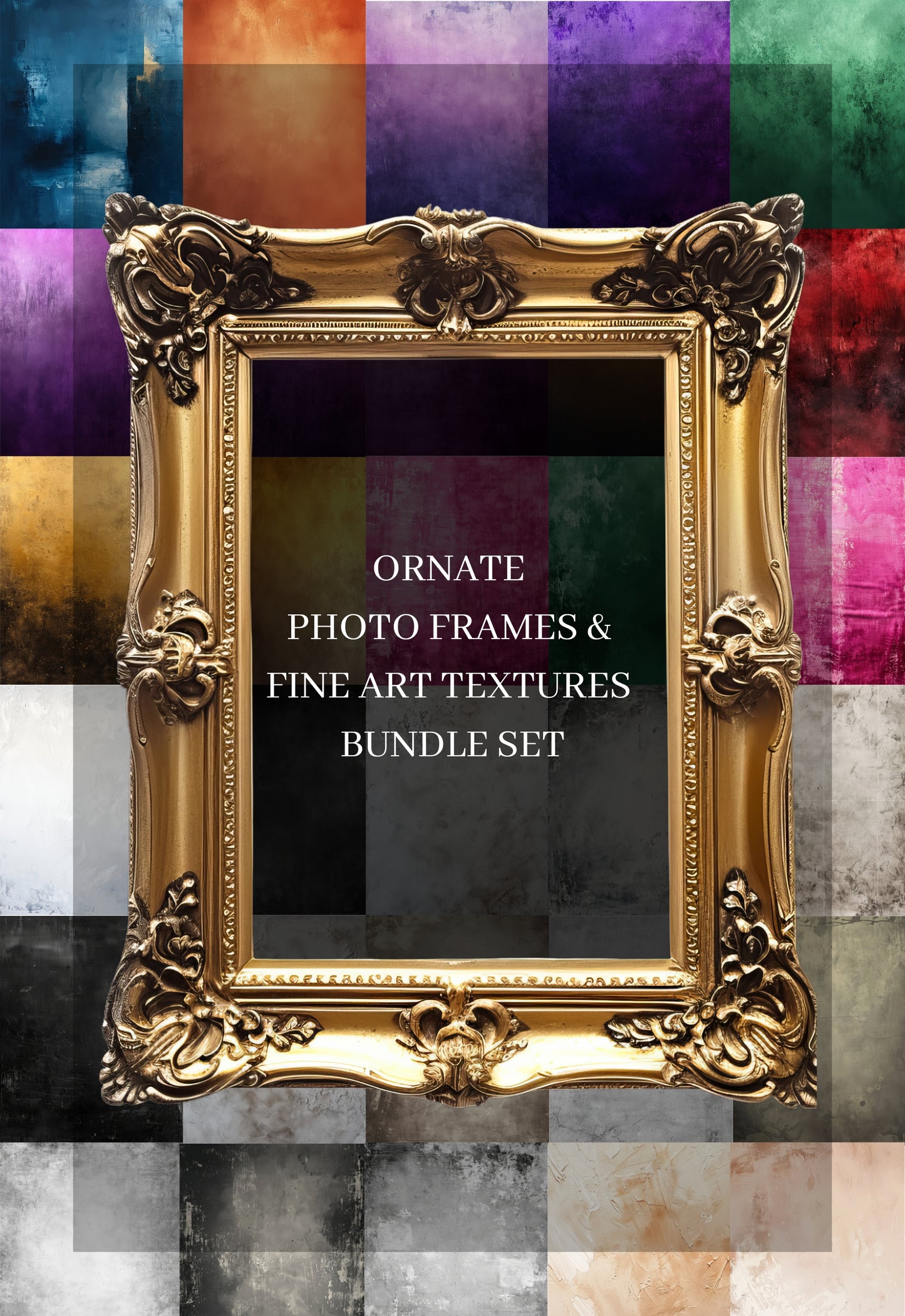 Ornate Frames Bundle Colorful Fine Art Textures