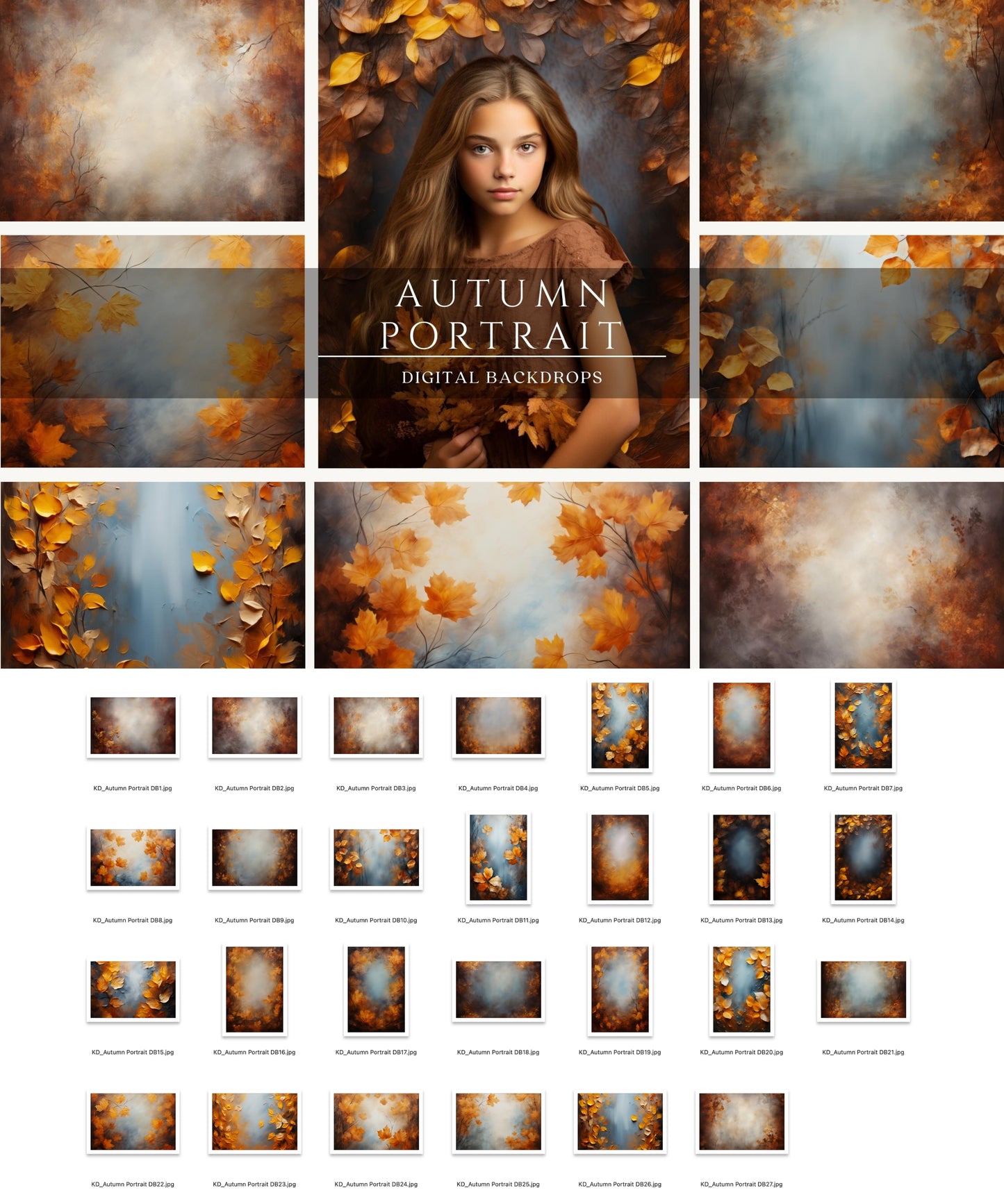 Autumn Portrait Digital Backdrops