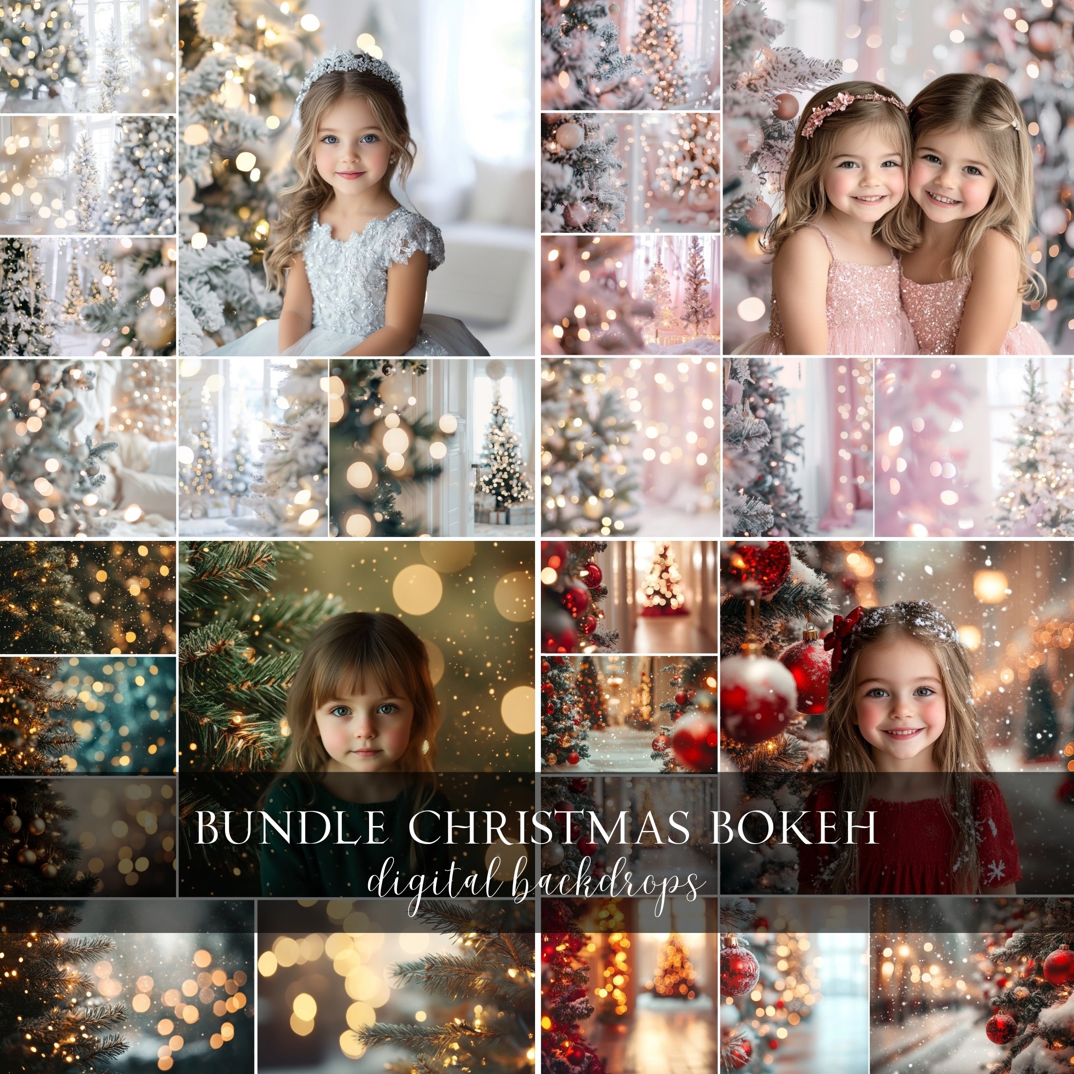Christmas Soft Bokeh Studio Digital Backdrops Bundle Offer