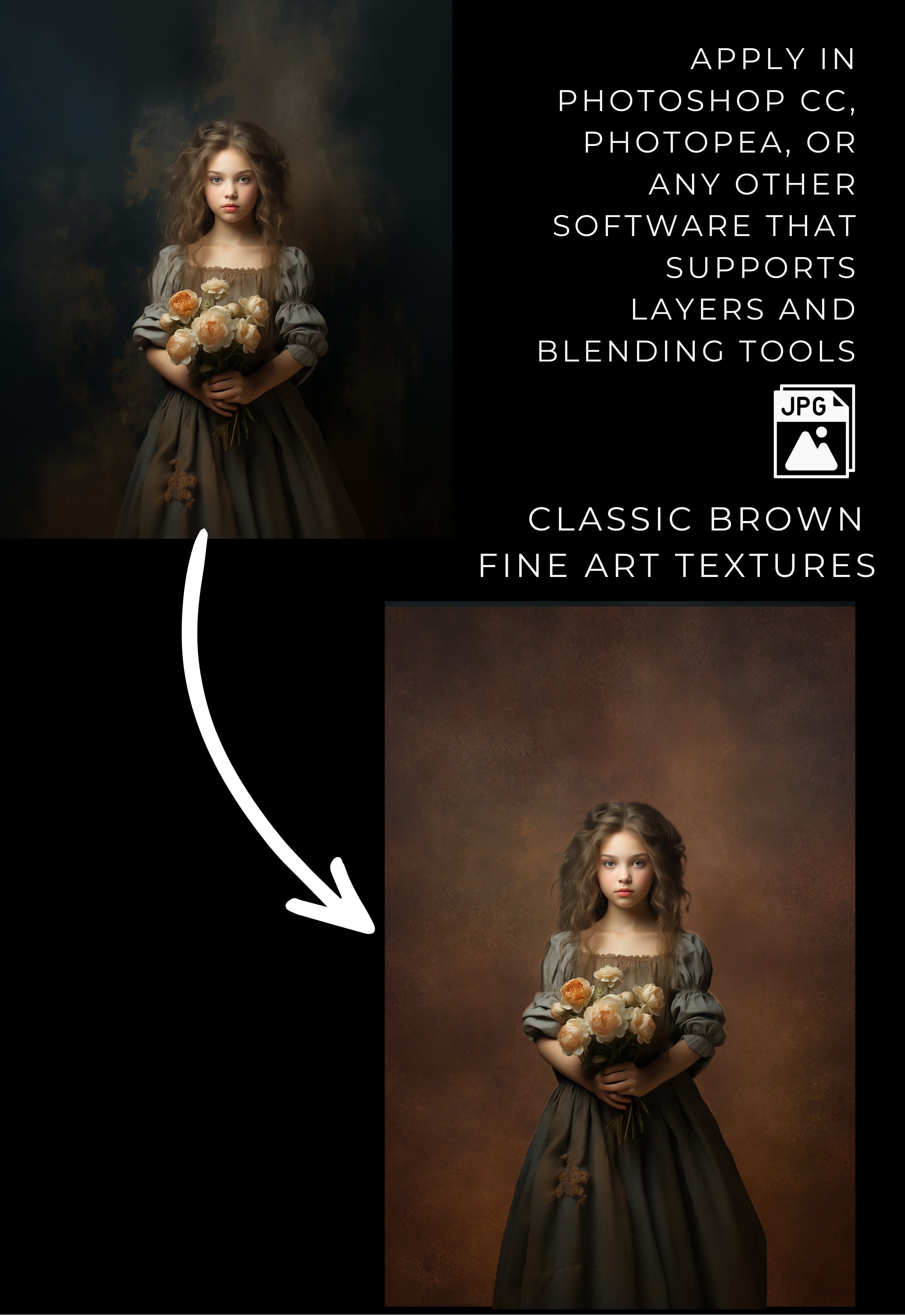 Classic Brown Fine Art Portrait Textures