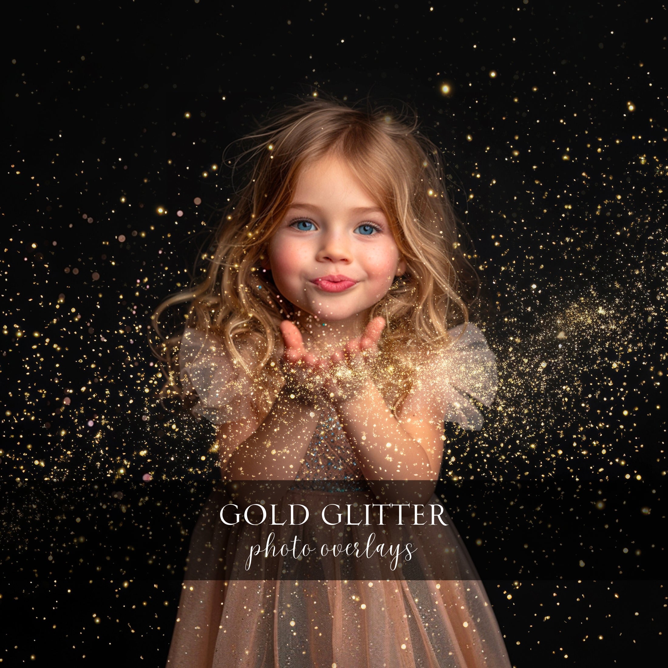 Gold Glitter Photo Overlays