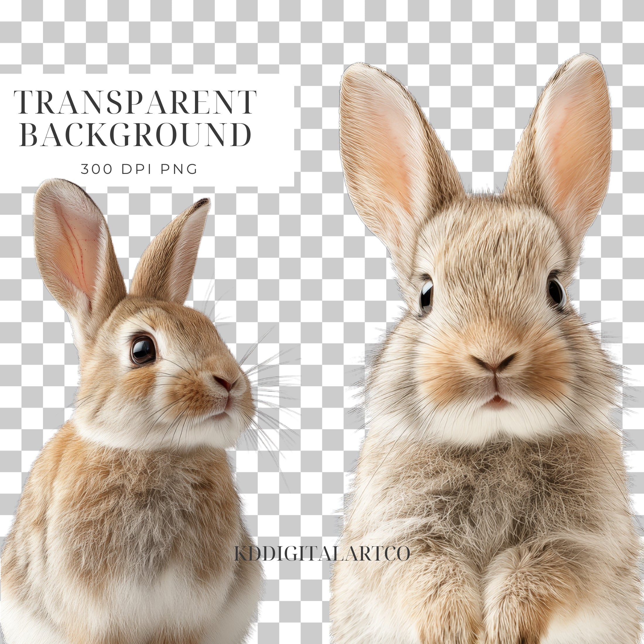 Bunnies PNG Photo Overlays