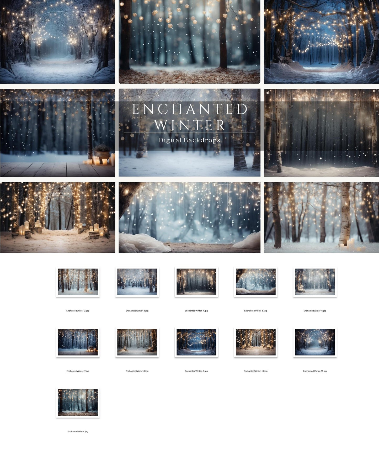 Enchanted Winter Digital Backdrops