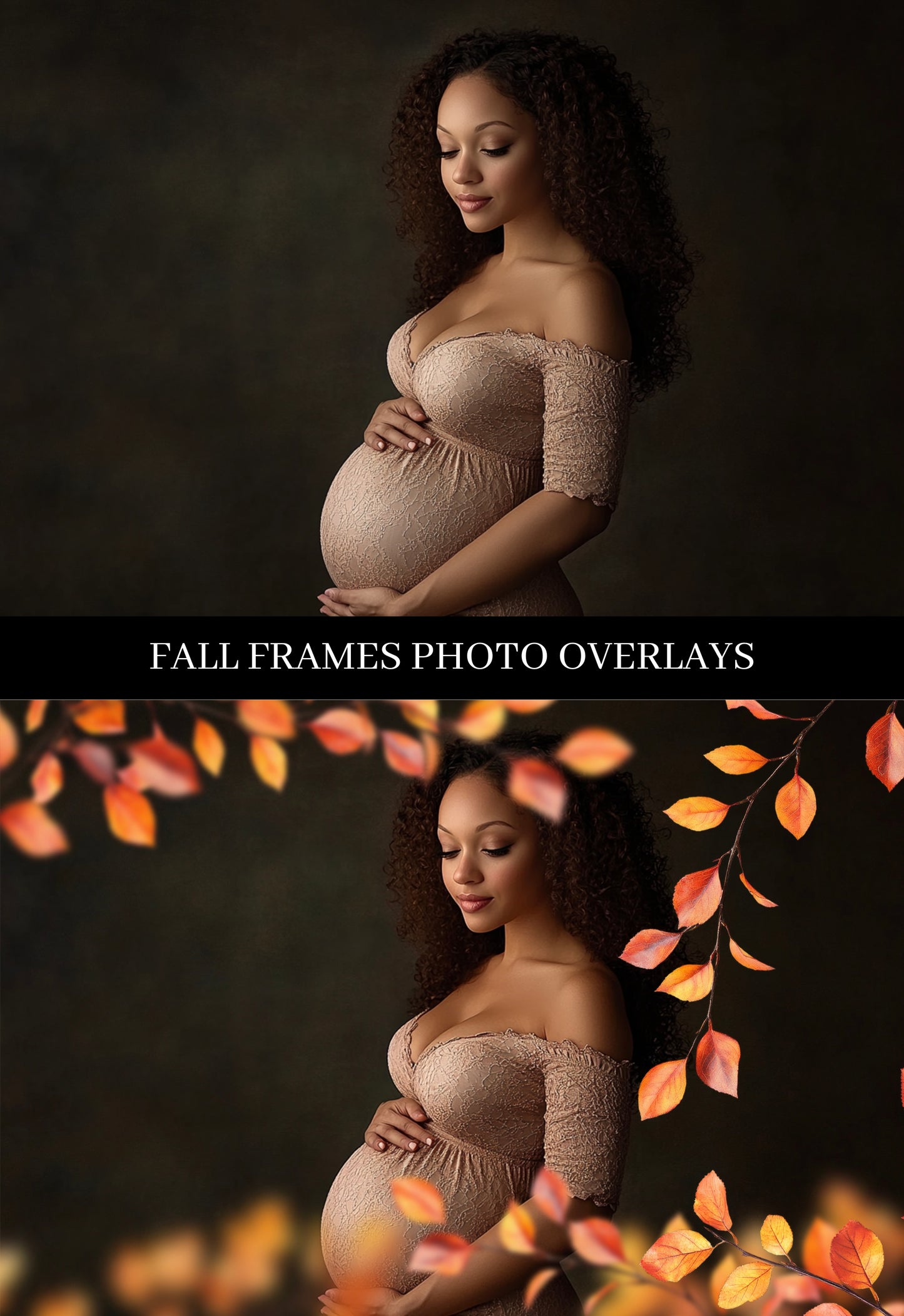 Fall Frame Photo Maternity Backdrop Overlays