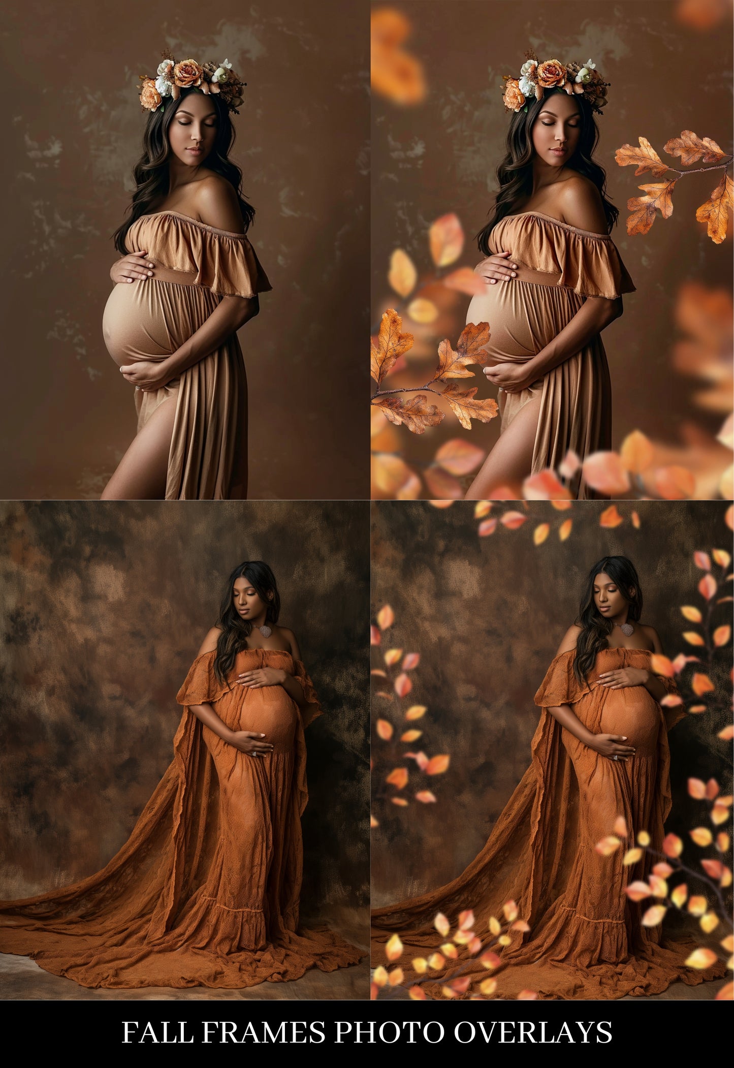 Fall Frame Photo Maternity Backdrop Overlays