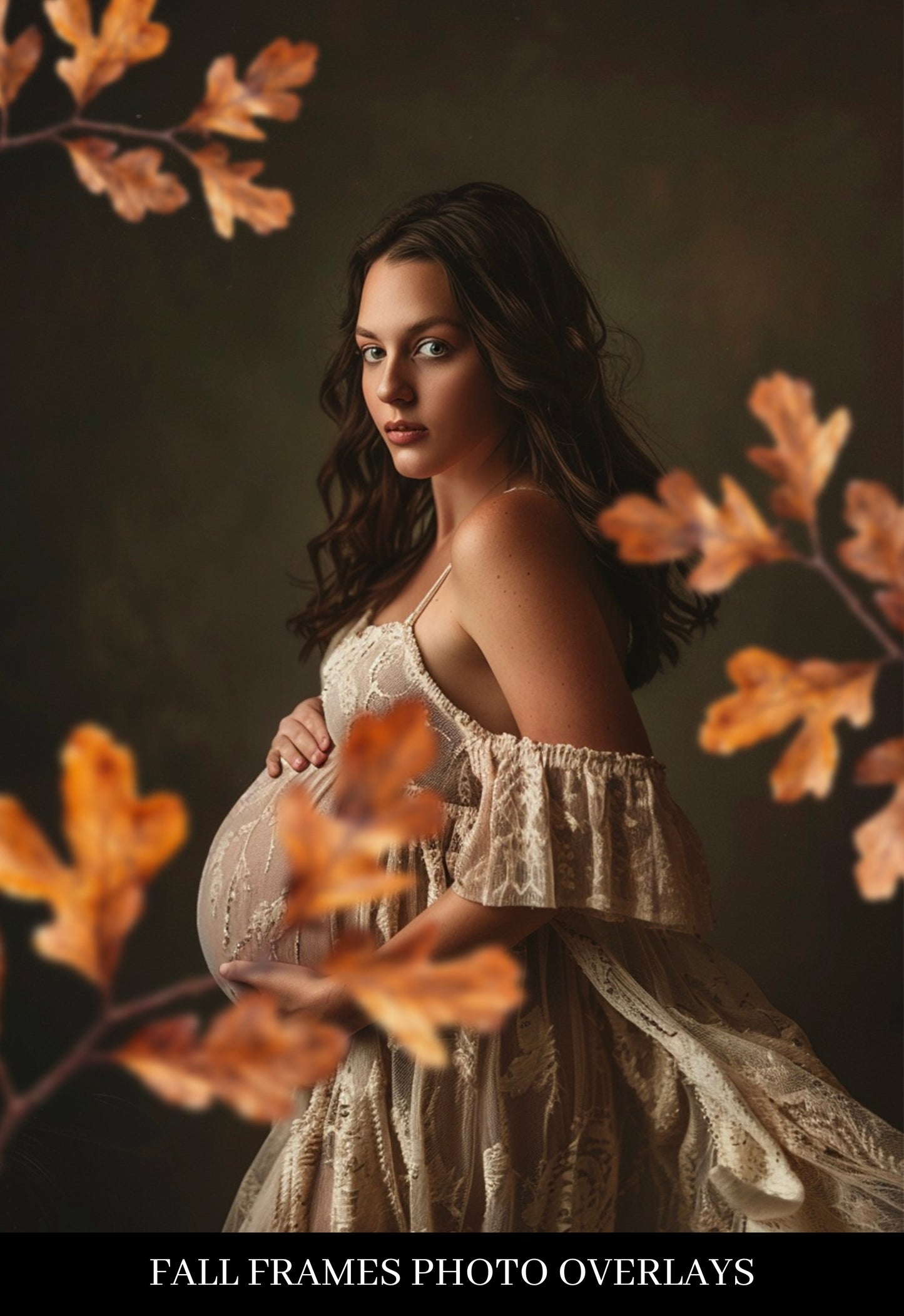 Fall Frame Photo Maternity Backdrop Overlays