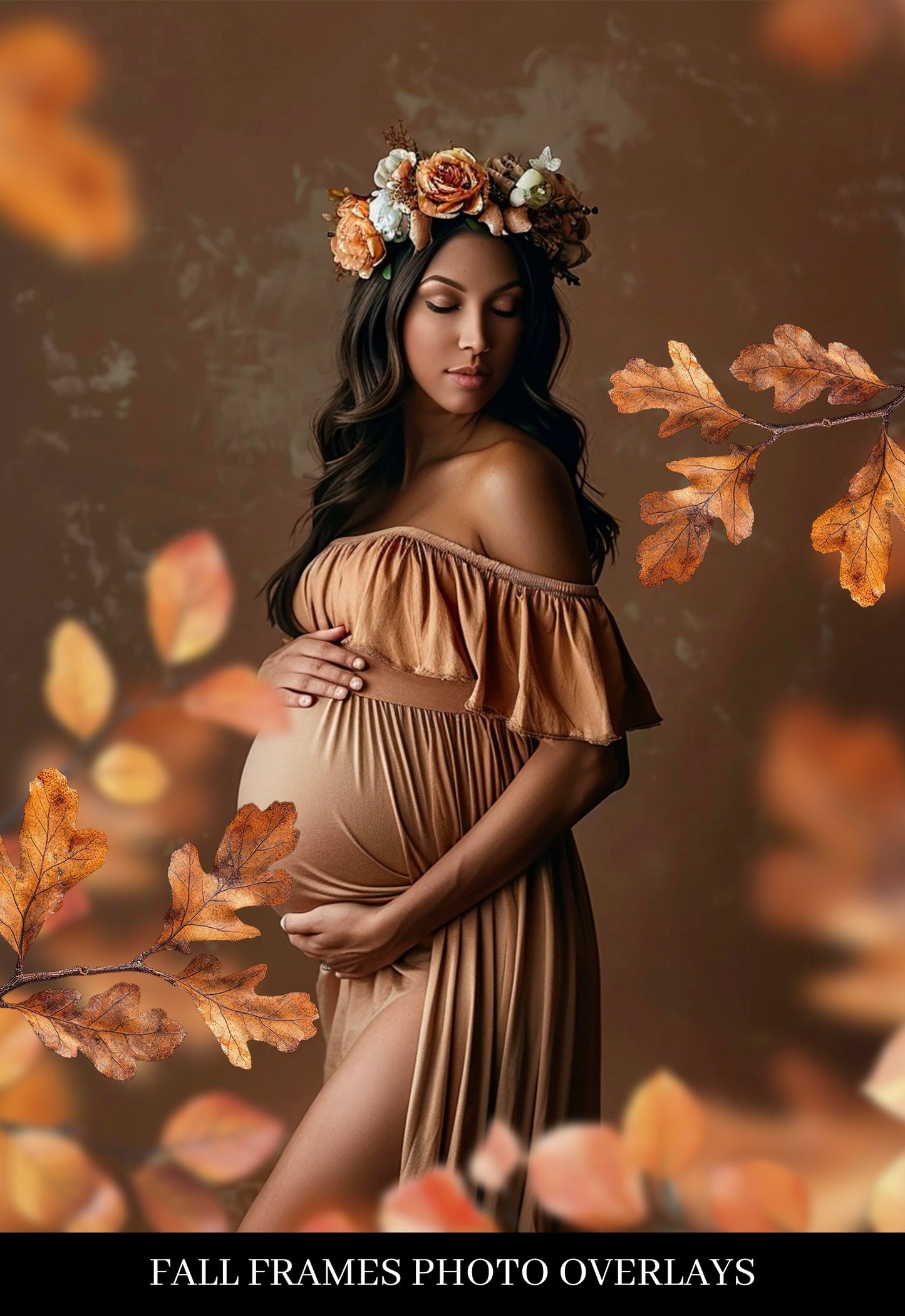 Fall Frame Photo Maternity Backdrop Overlays