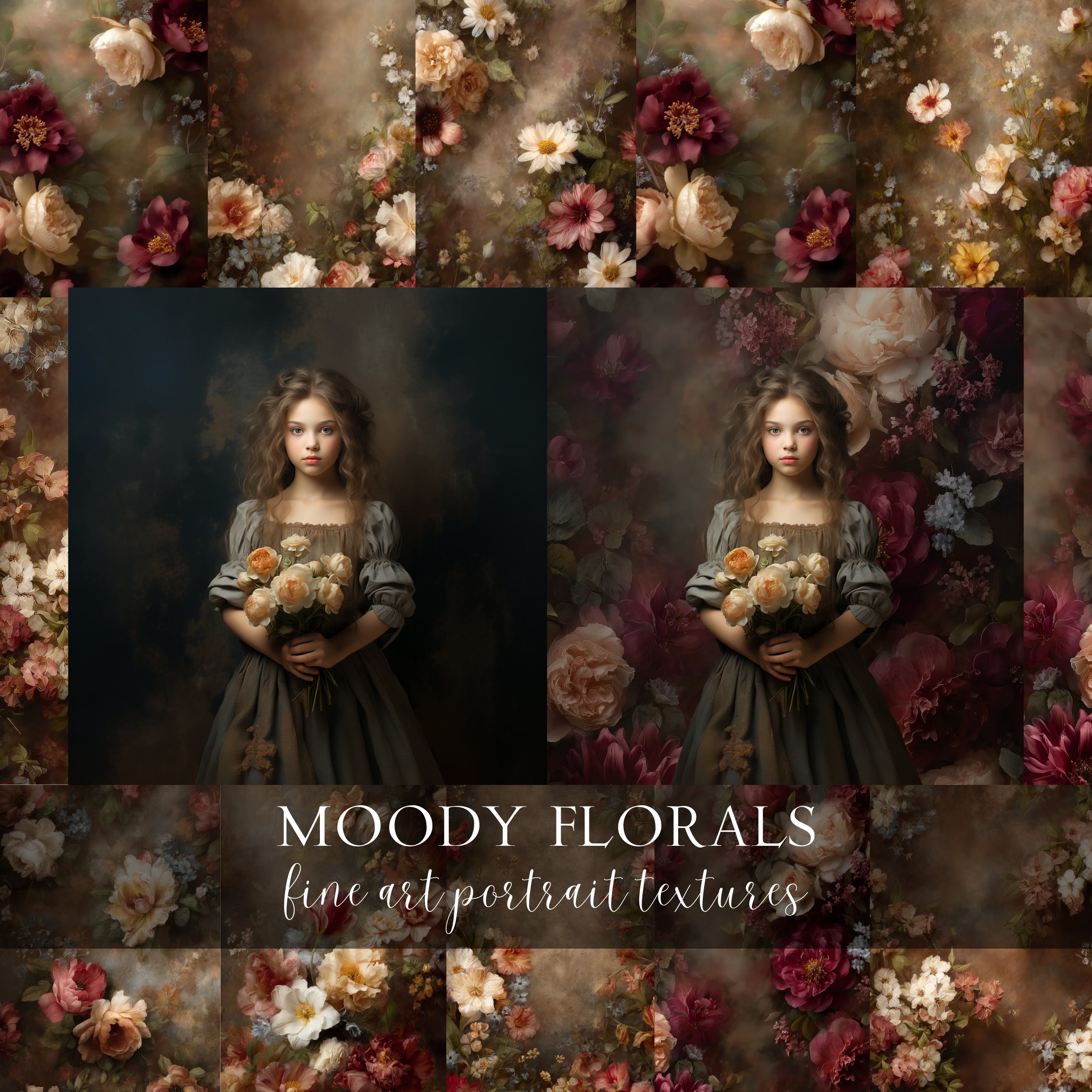 Moody Florals Fine Art Portrait Textures