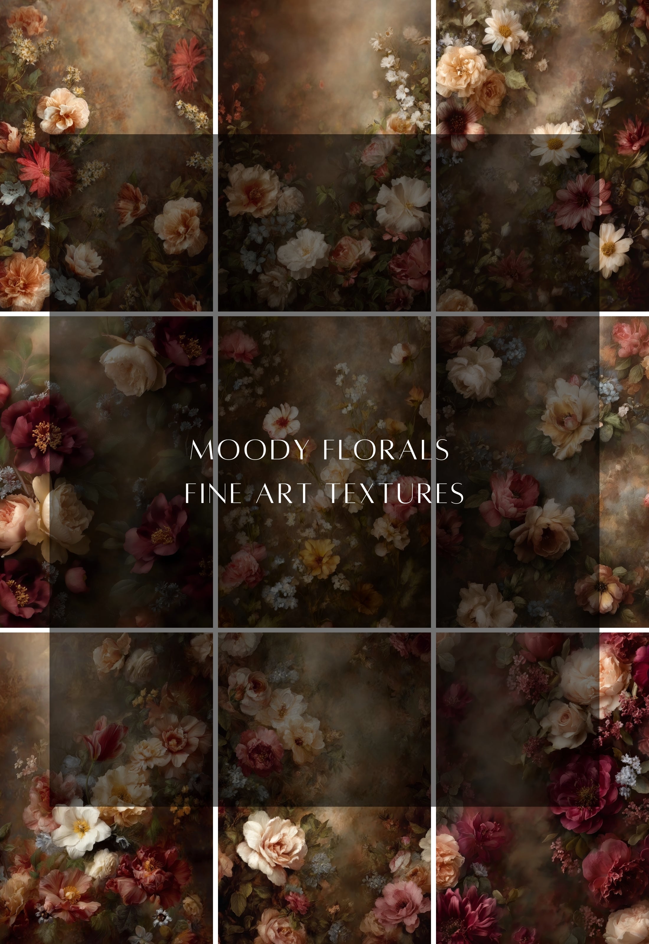 Moody Florals Fine Art Portrait Textures