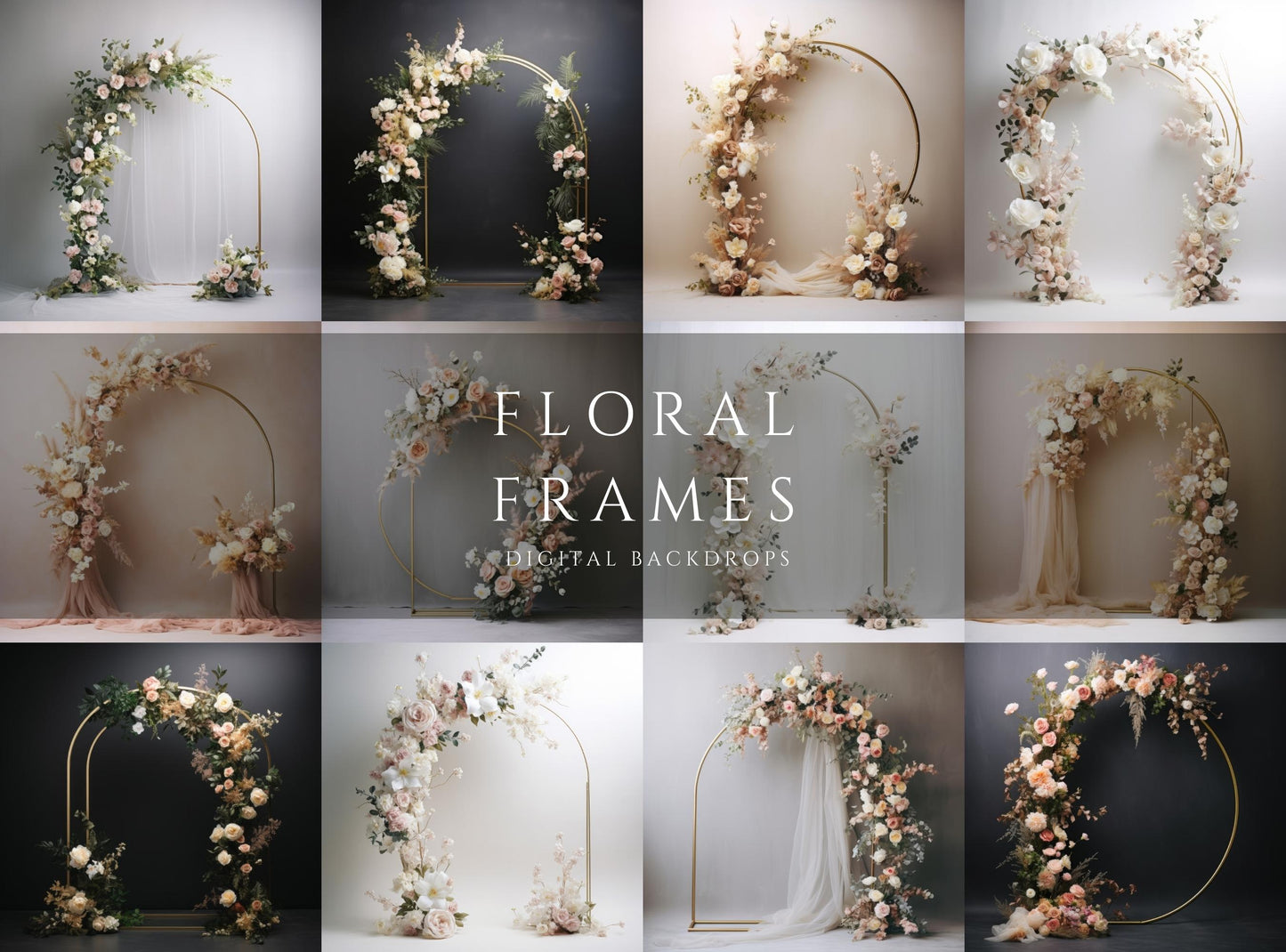 Floral Frames Editorial Digital Backdrops