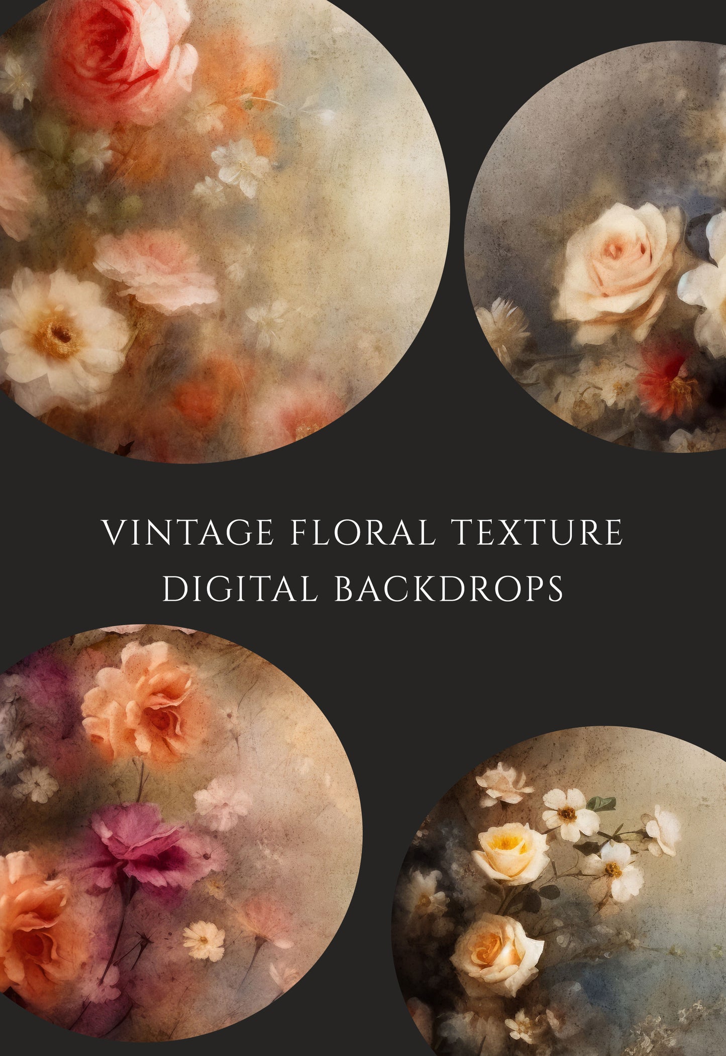 Vintage Floral Fine Art Texture Backdrops