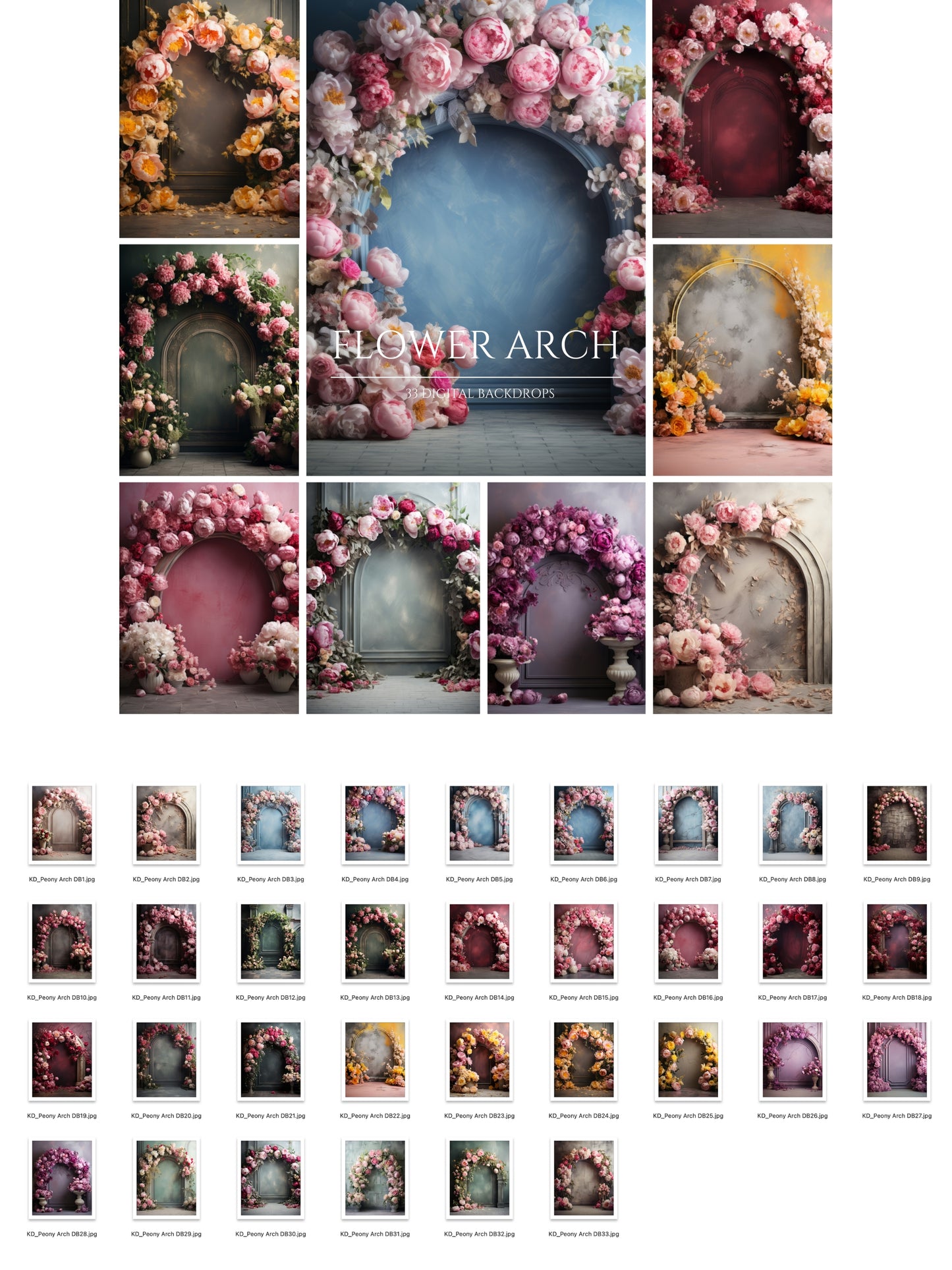 Flower Arch Digital Backdrops