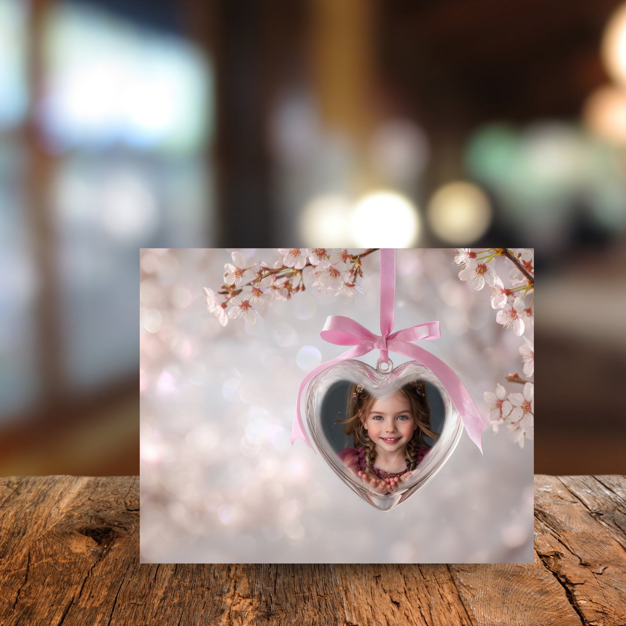 Glass Heart Ornament Photo Frame Overlays