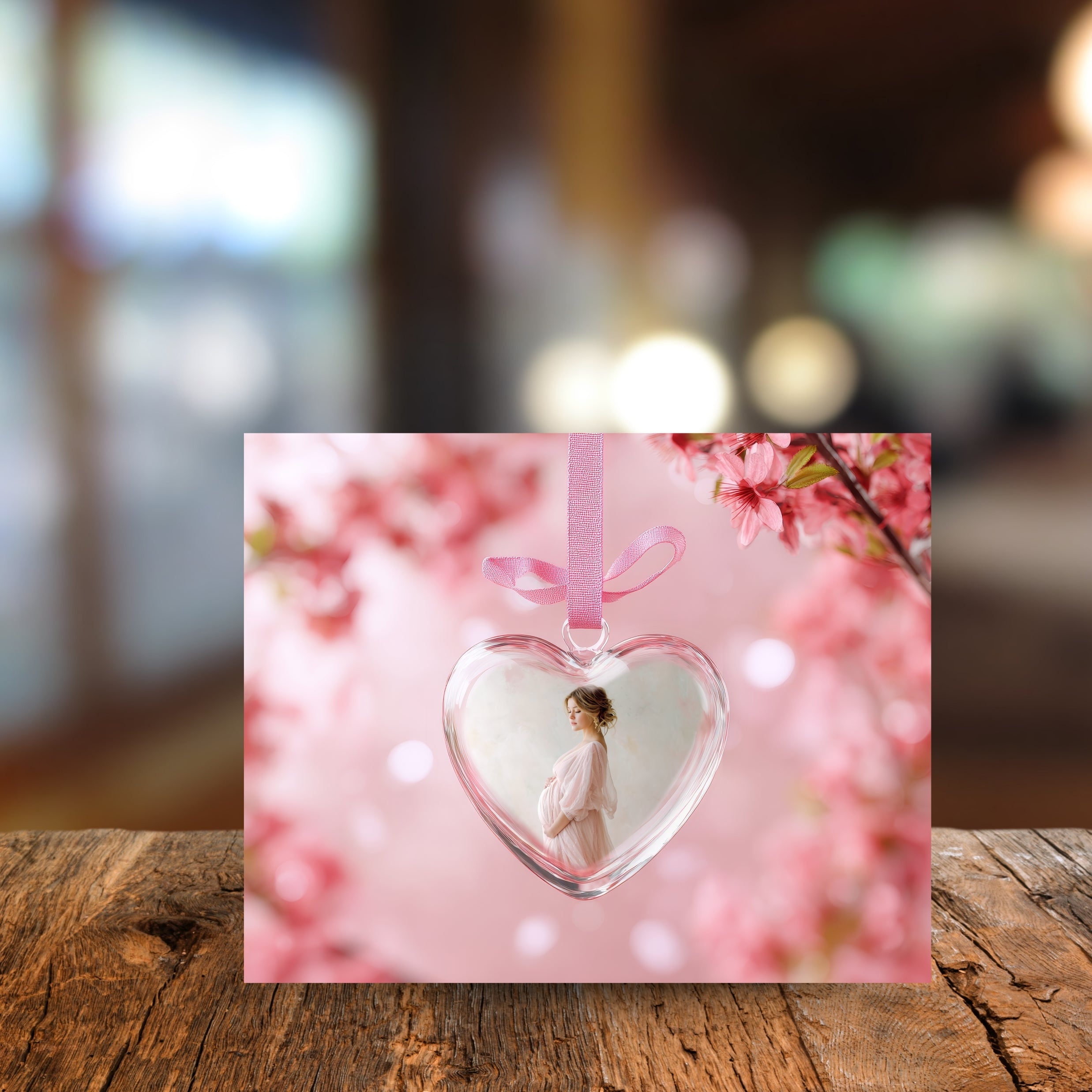 Glass Heart Ornament Photo Frame Overlays