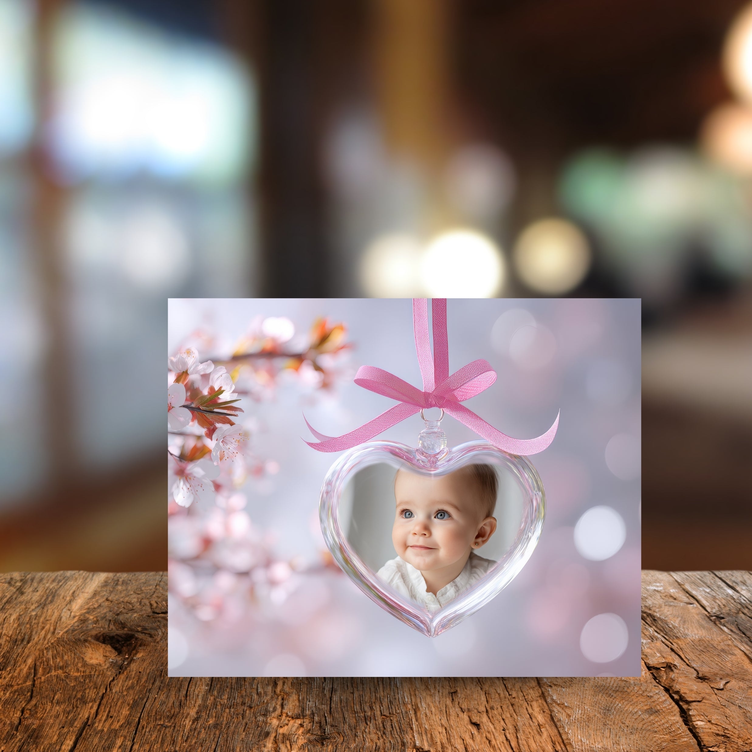 Glass Heart Ornament Photo Frame Overlays