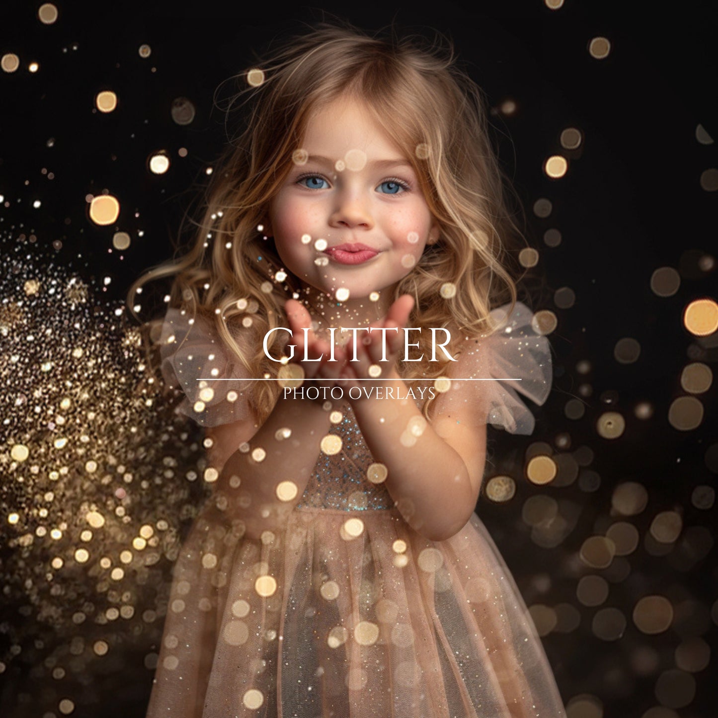 Gold Glitter Photo Overlays