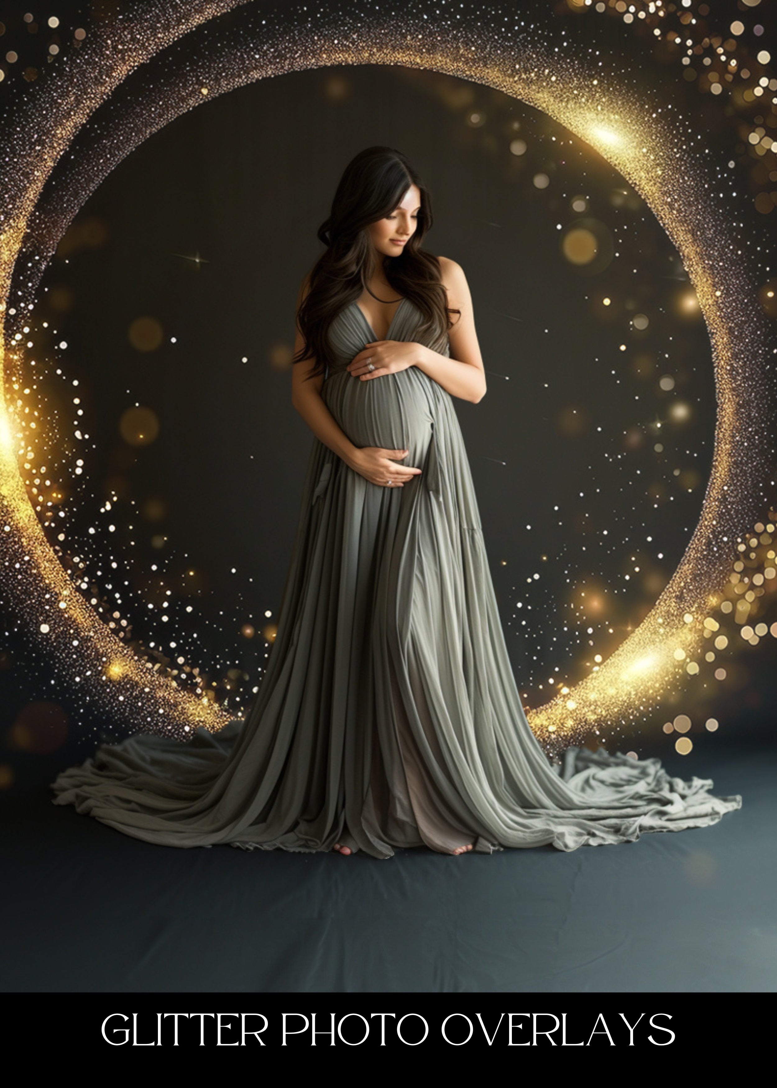 Gold Glitter Photo Overlays