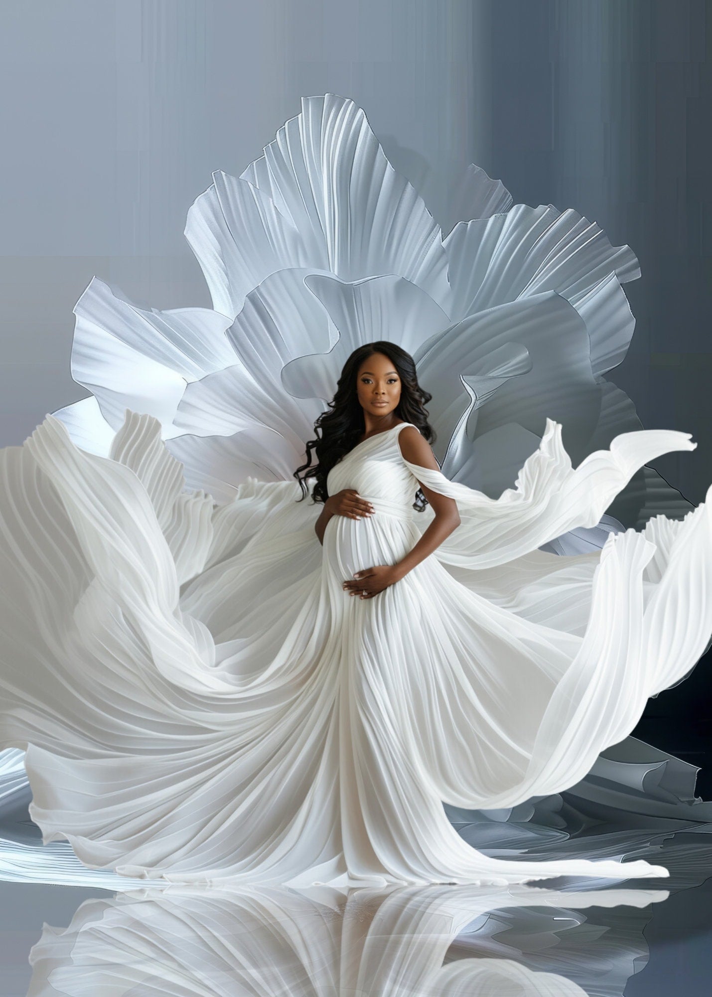 Fabric Flower Maternity Digital Backdrops